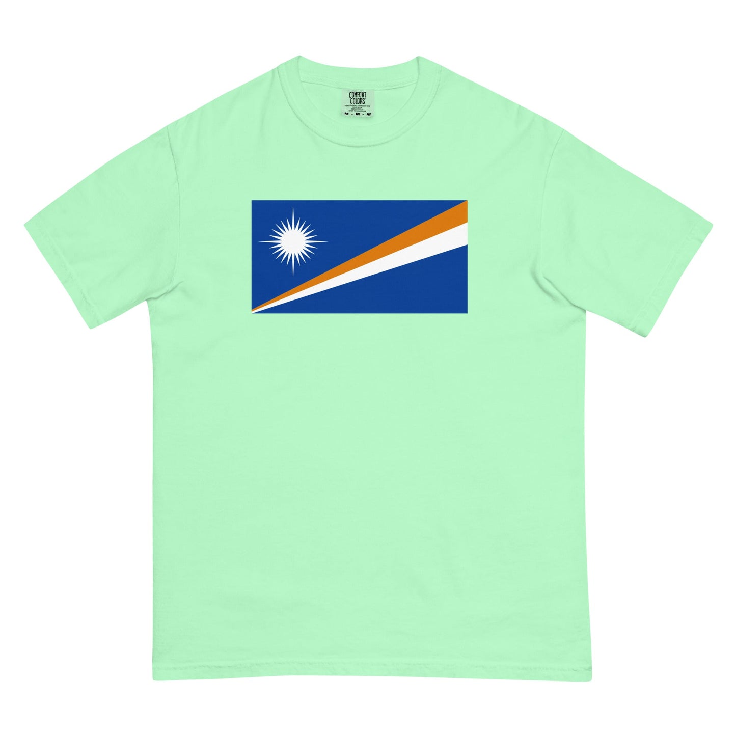 Bold Marshall Islands flag design tee in brick, medium