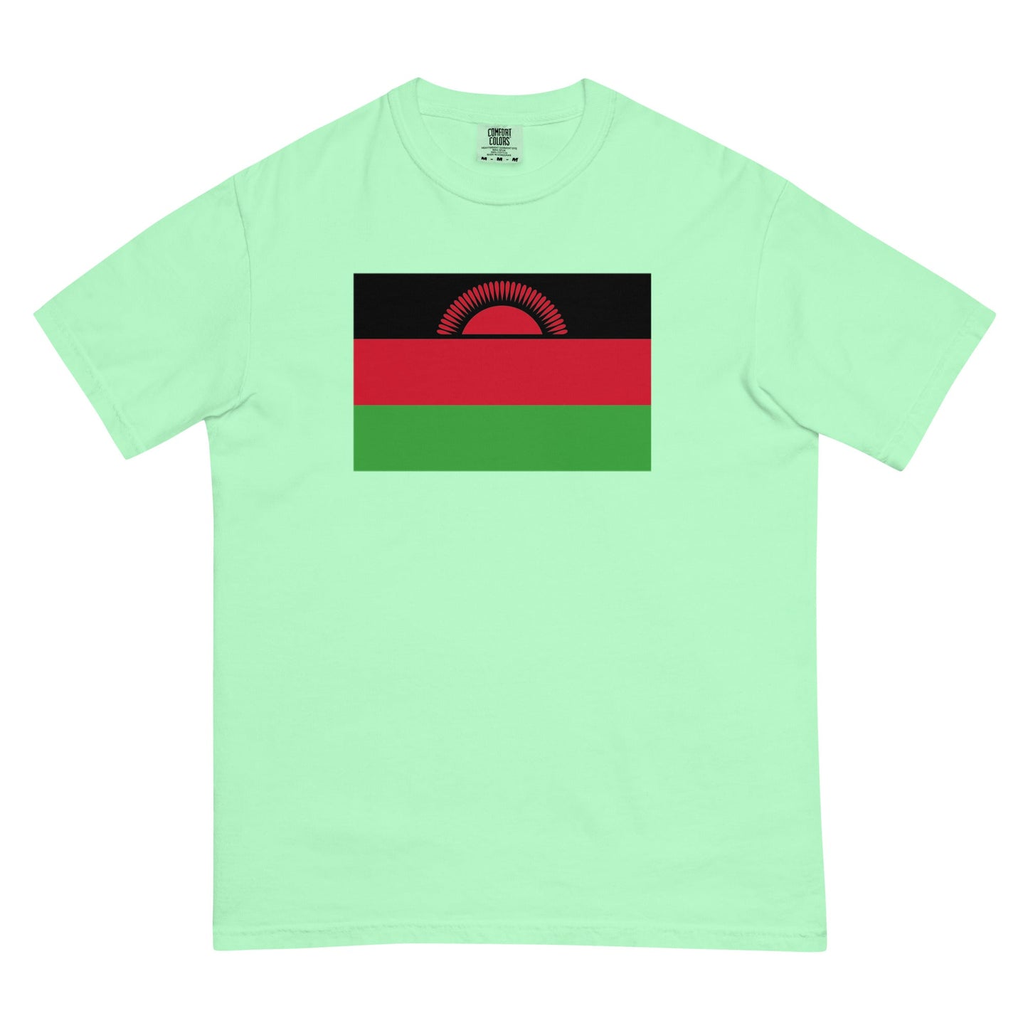 Flat lay of grape Malawi flag tee, 2X large size