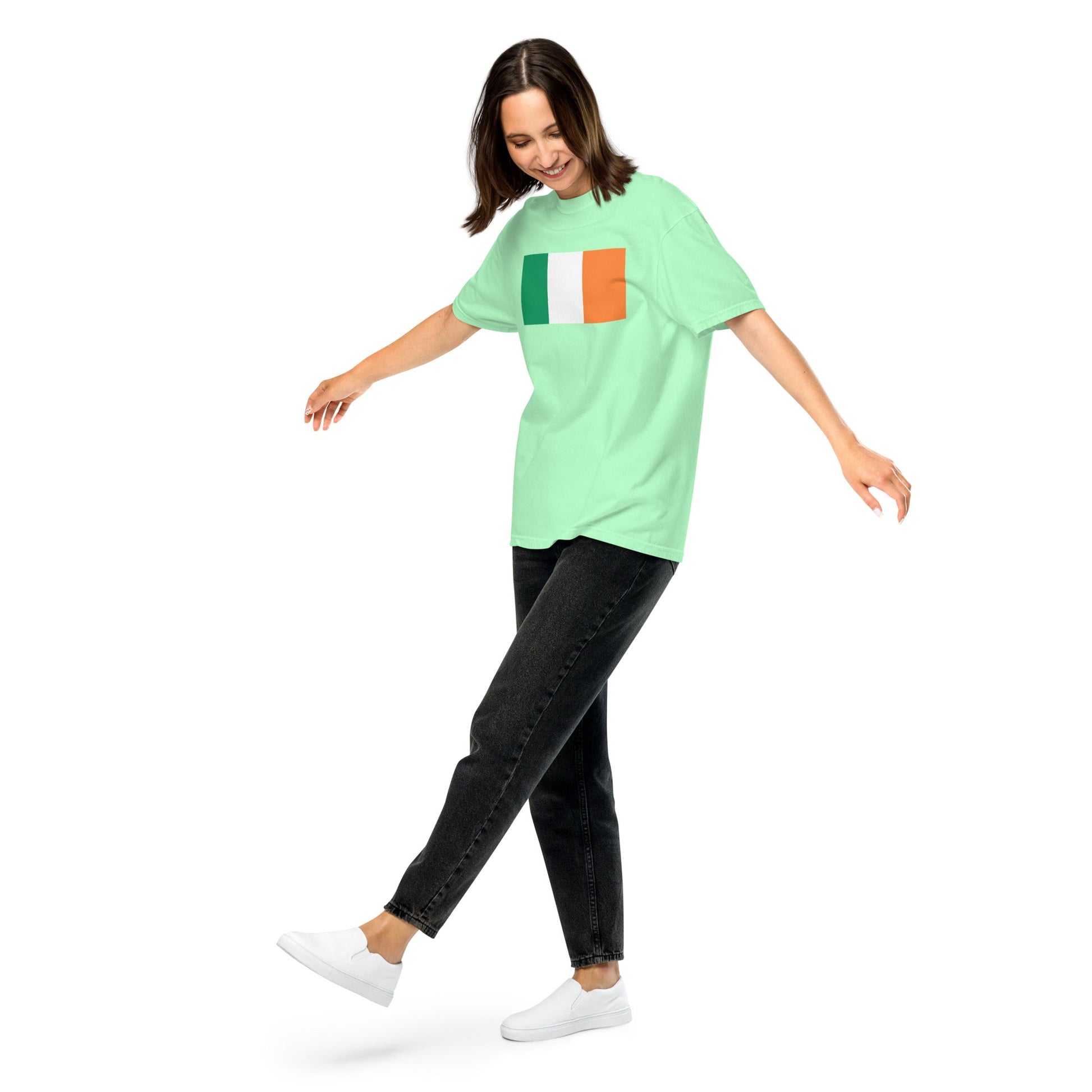 Flag tee representing Ireland in red, medium
