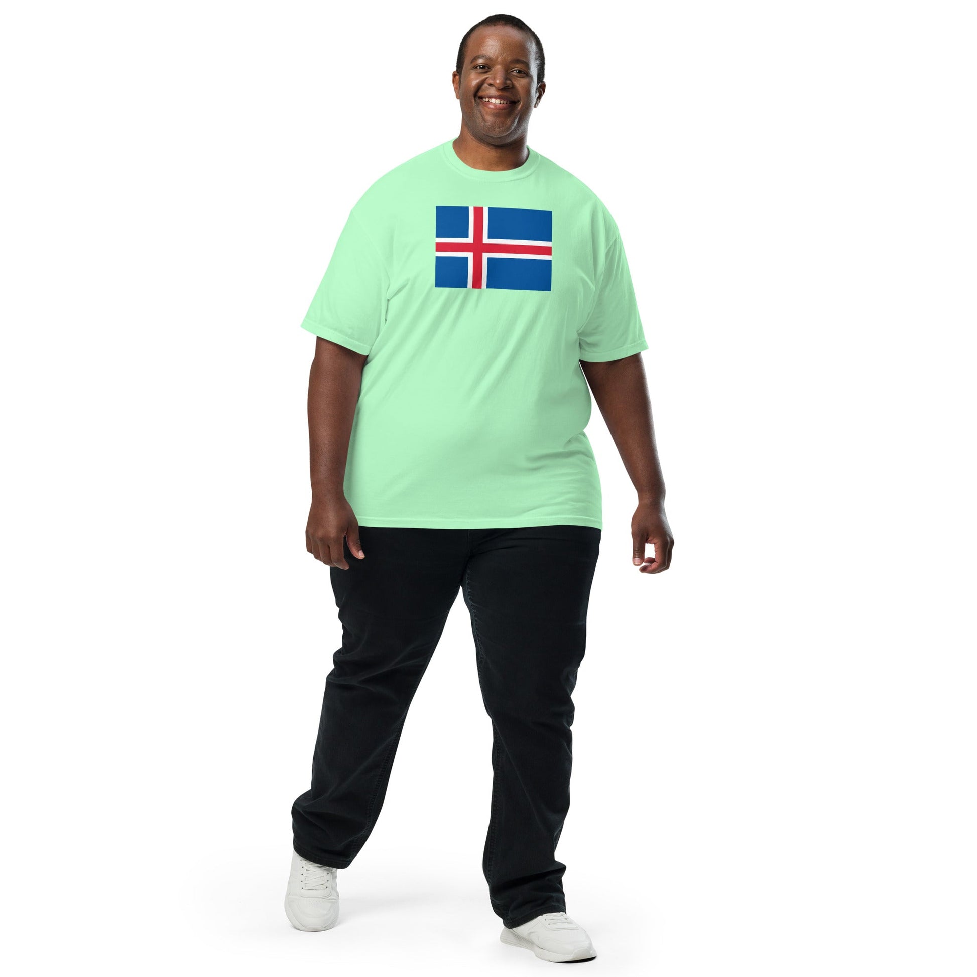 Bold Iceland flag design tee in red, 4X large