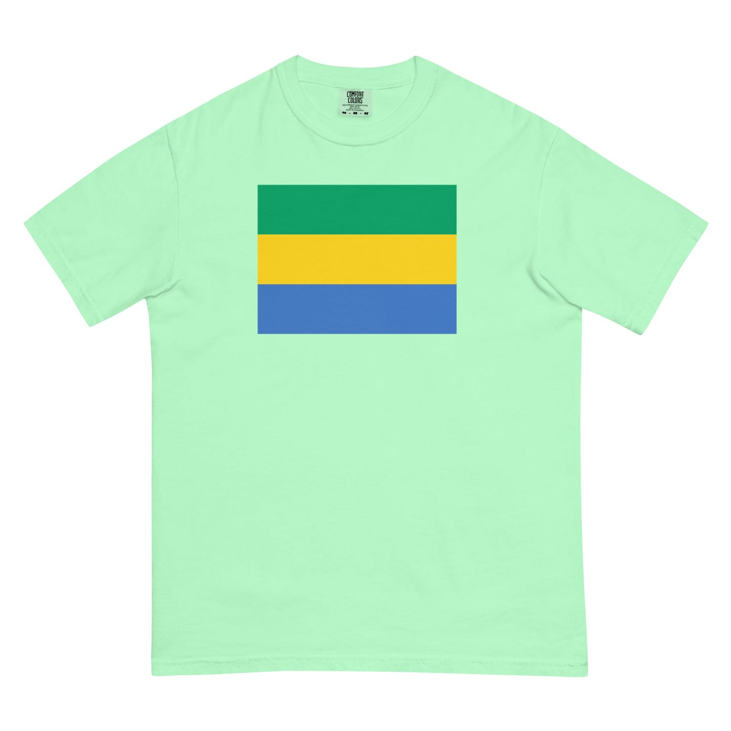 blue spruce shirt with Gabon flag design, 4X large