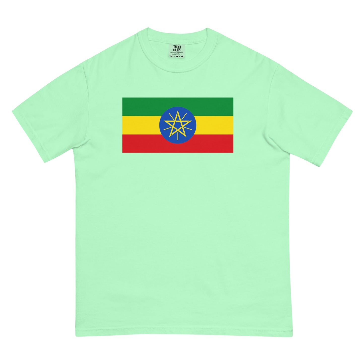 Flag tee representing Ethiopia in espresso, extra large