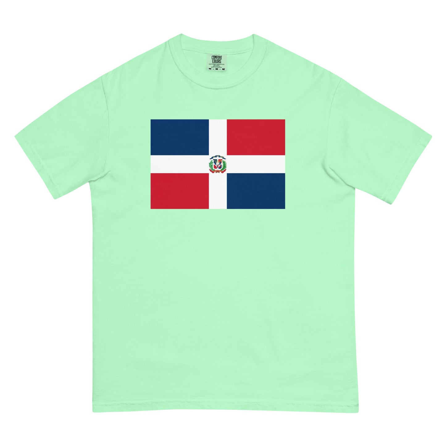 Flag tee representing Dominican Republic in berry, extra large