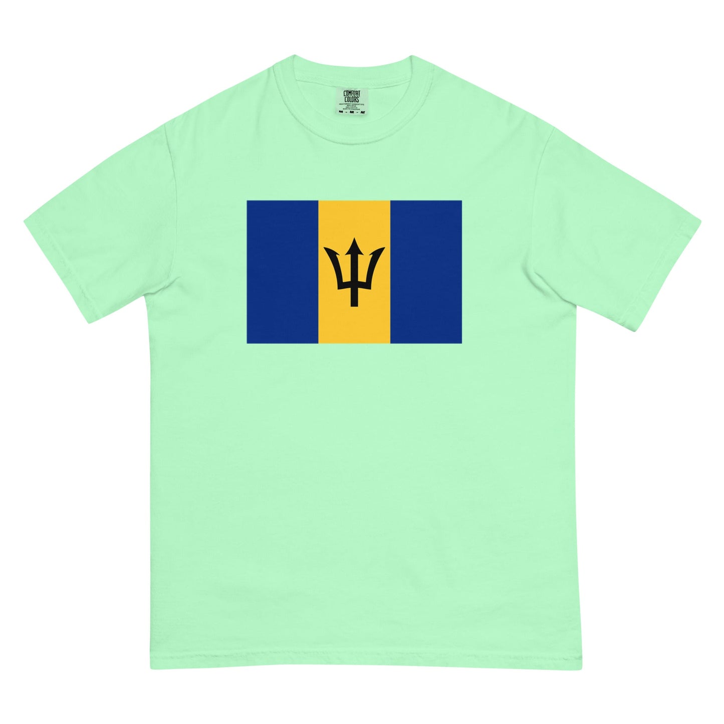 Flag tee representing Barbados in espresso, small