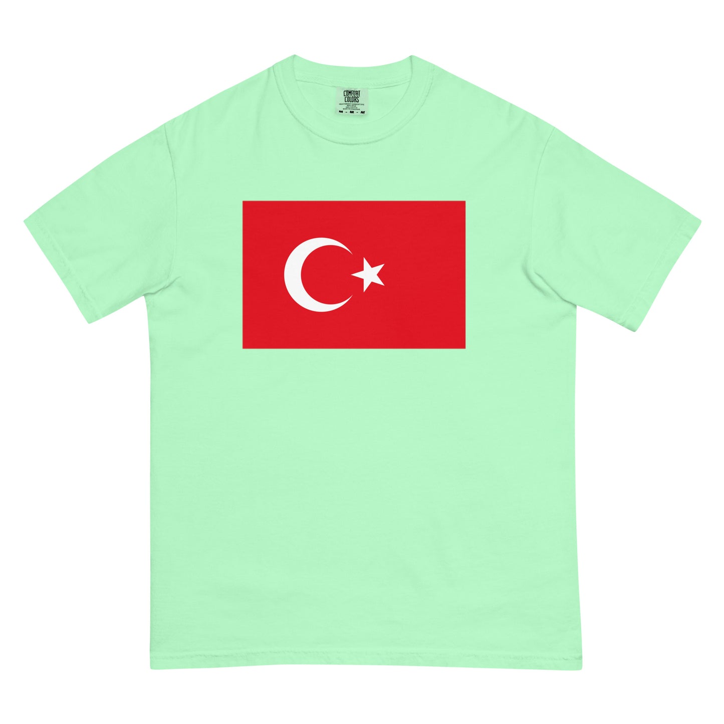 Stylish Turkey flag t-shirt laid flat, 3X large, berry