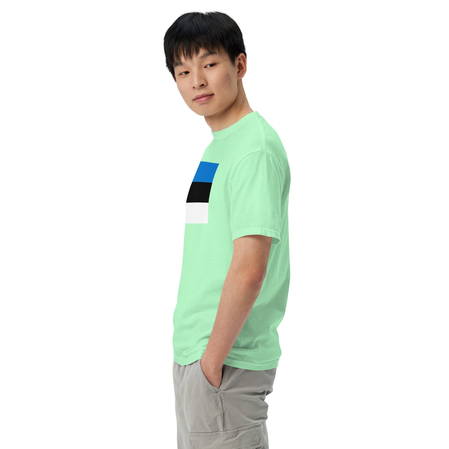 Bold Estonia flag design tee in red, large
