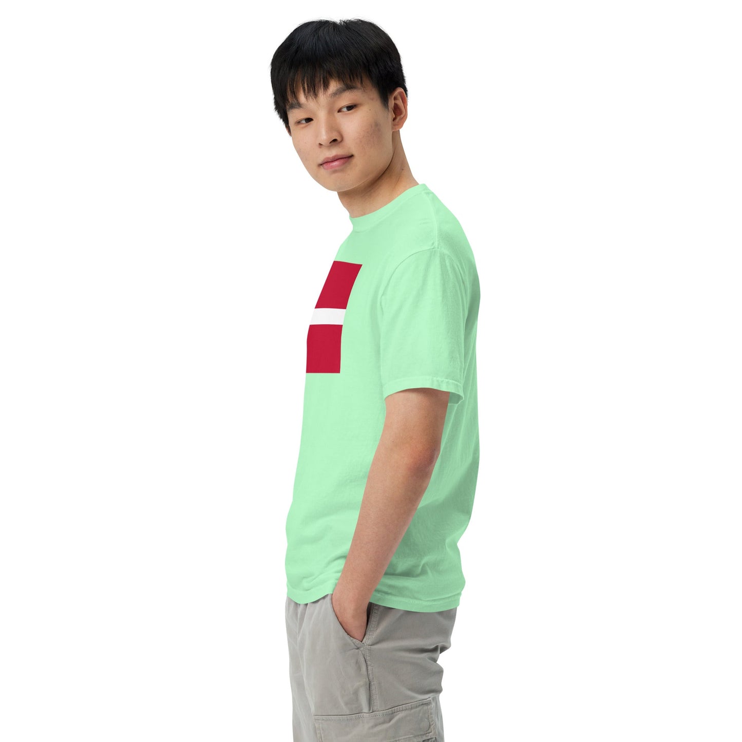Bold Denmark flag design tee in grape, large