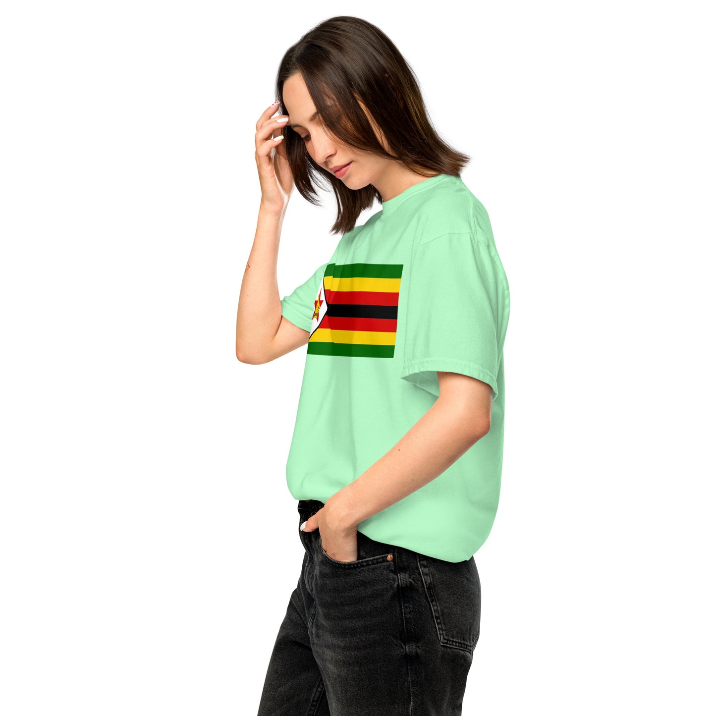 Zimbabwe pride shirt in true navy – unisex, 2X large