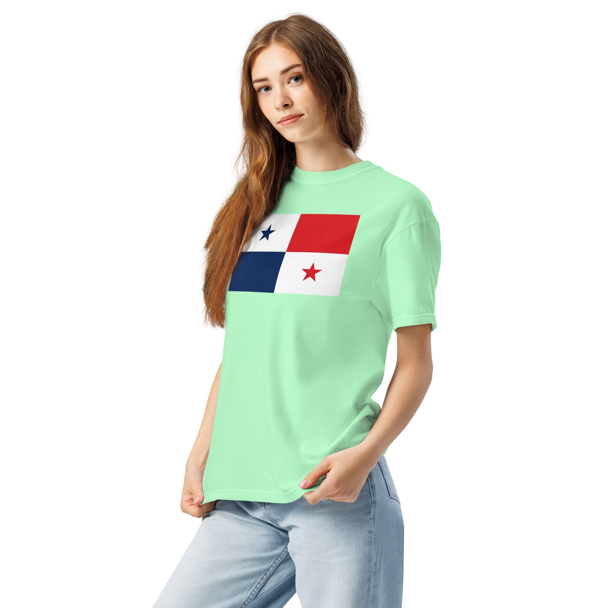 Bold Panama flag design tee in black, large