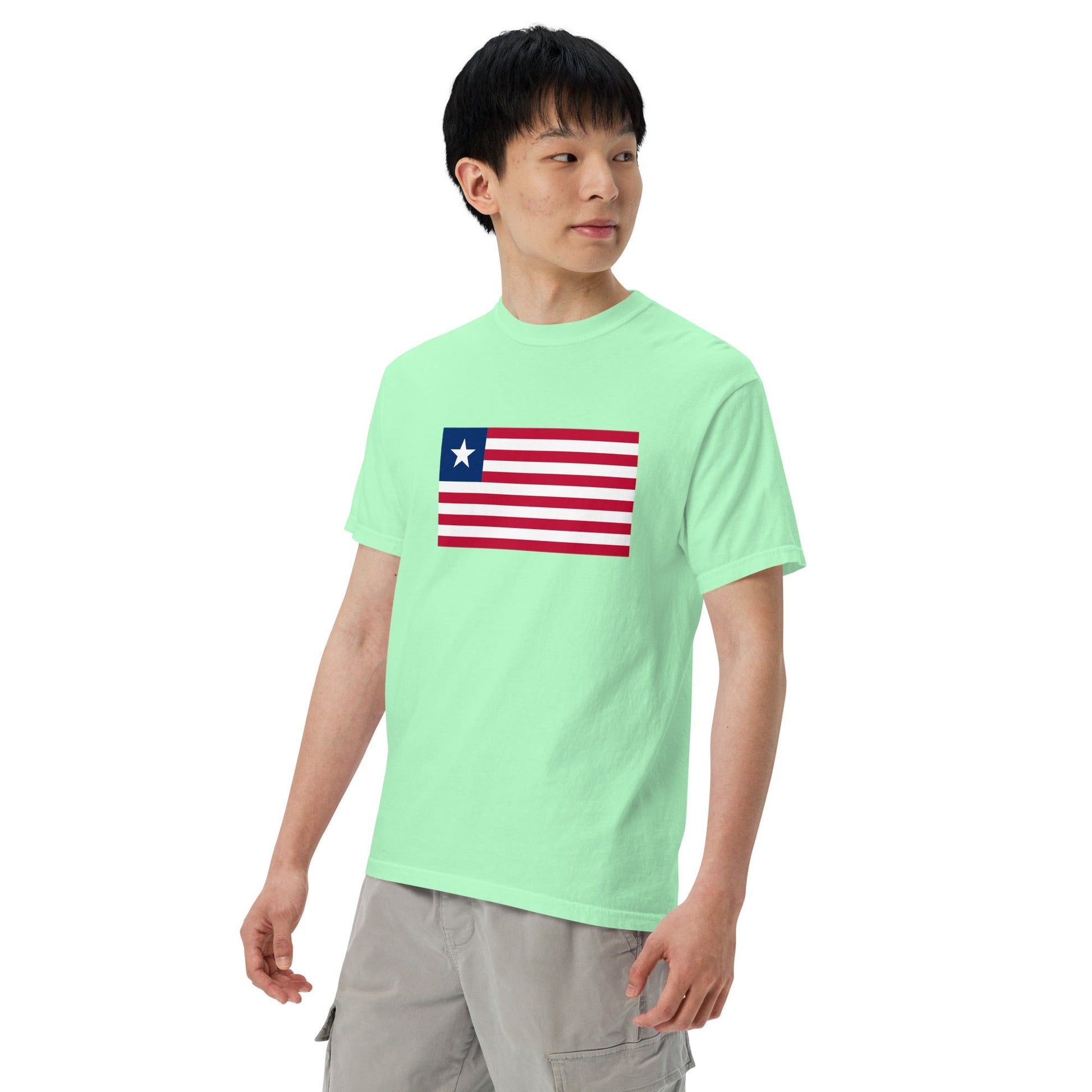 Bold United States Heavyweight T Shirt flag design tee in red, 3X large