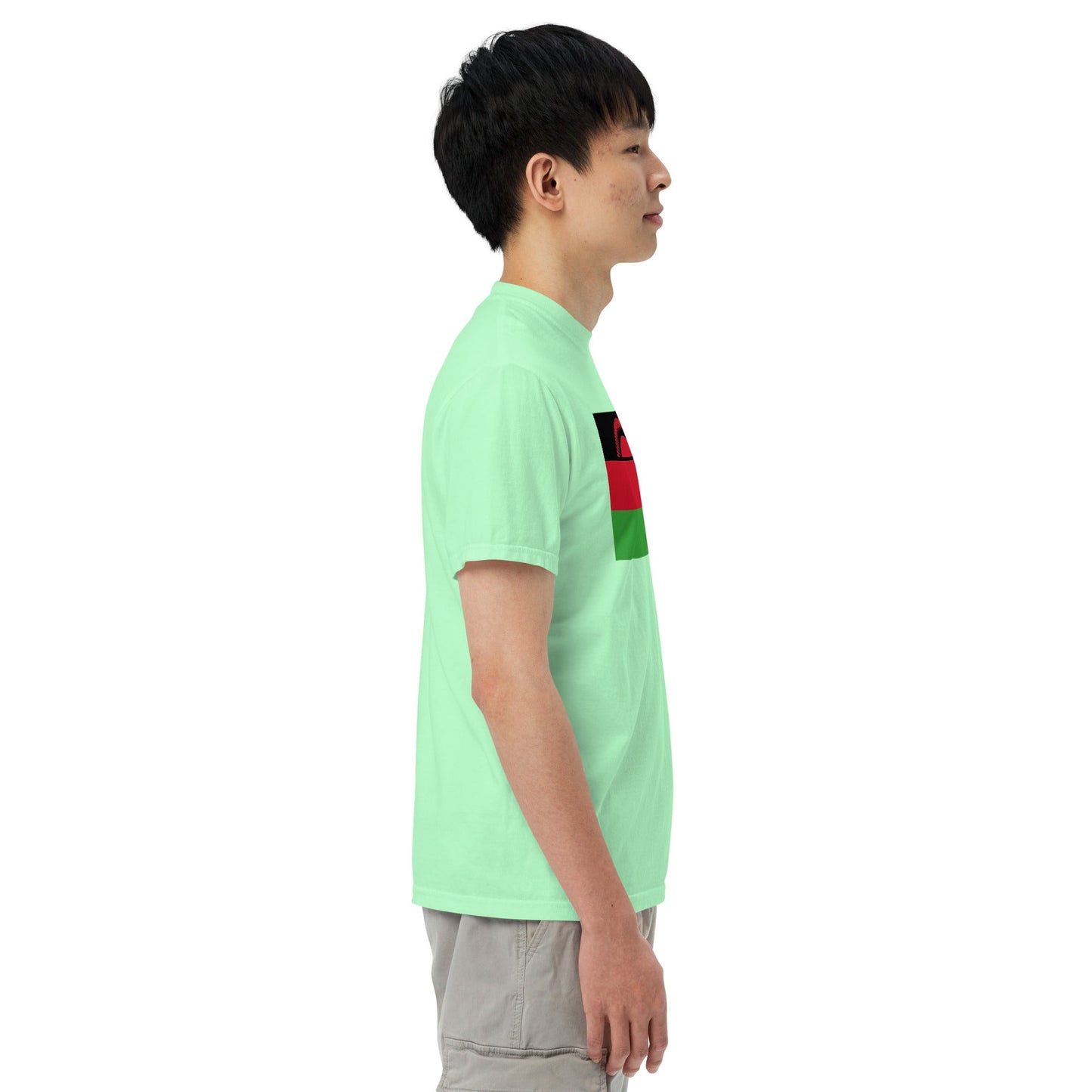 Flag tee representing Malawi in red, 2X large
