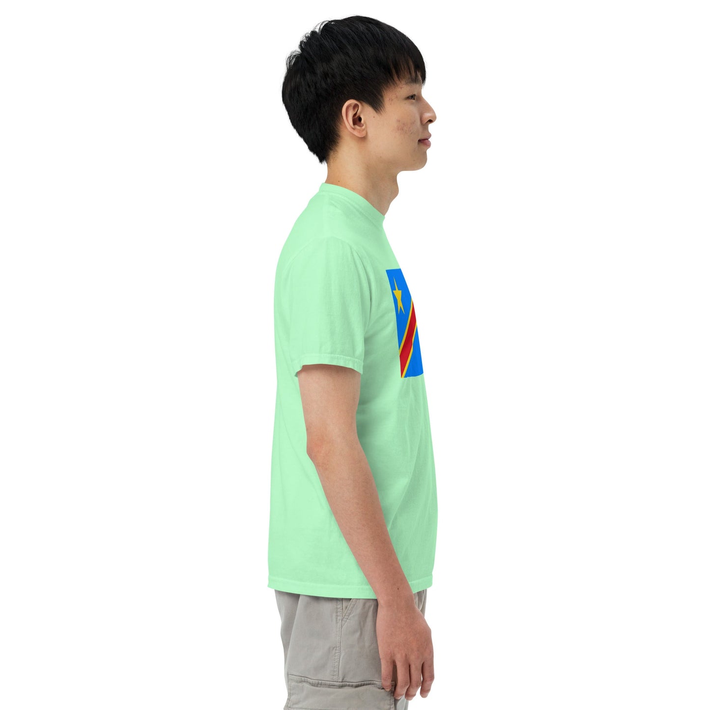 Dominica flag shirt in true navy, size large