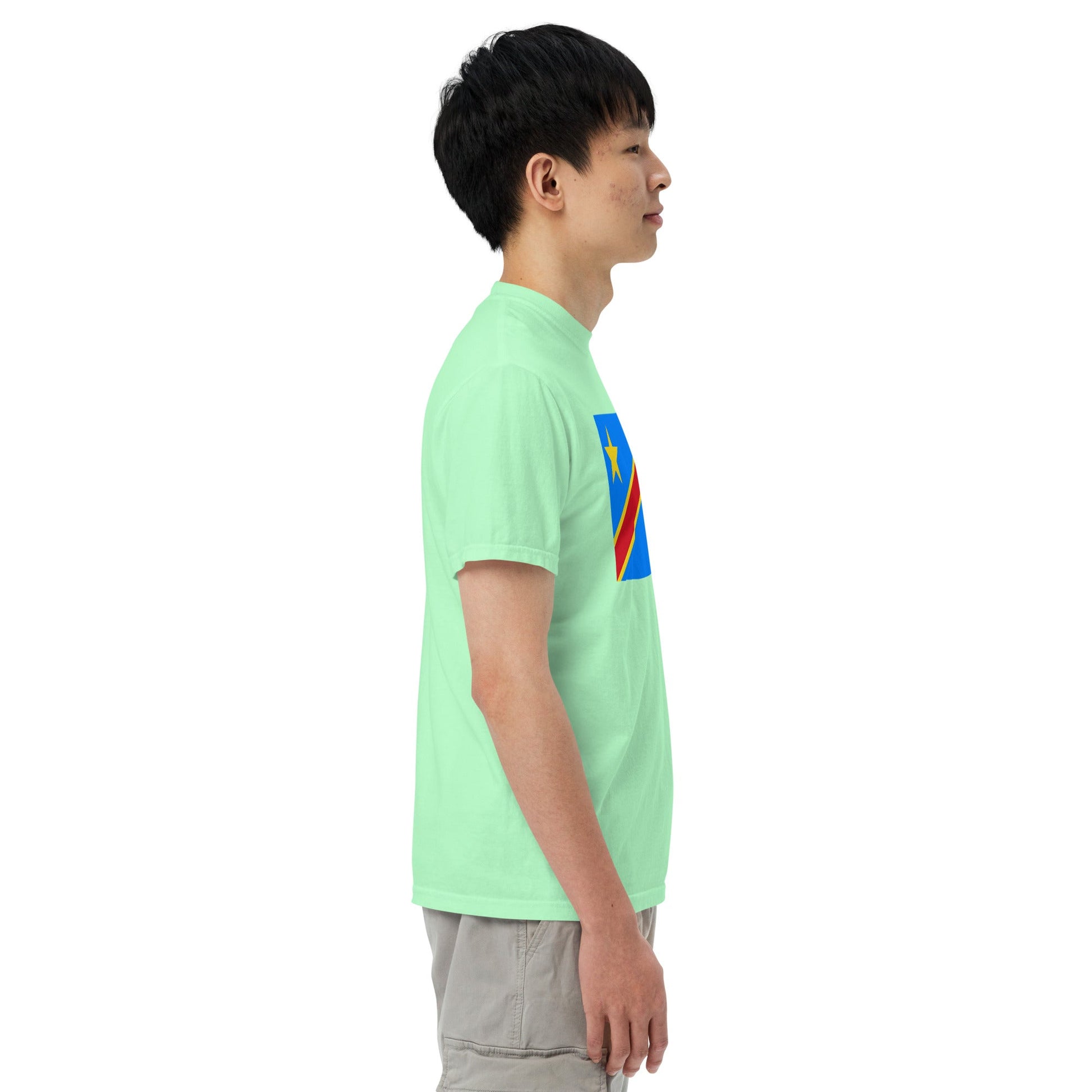 Dominica flag shirt in true navy, size large