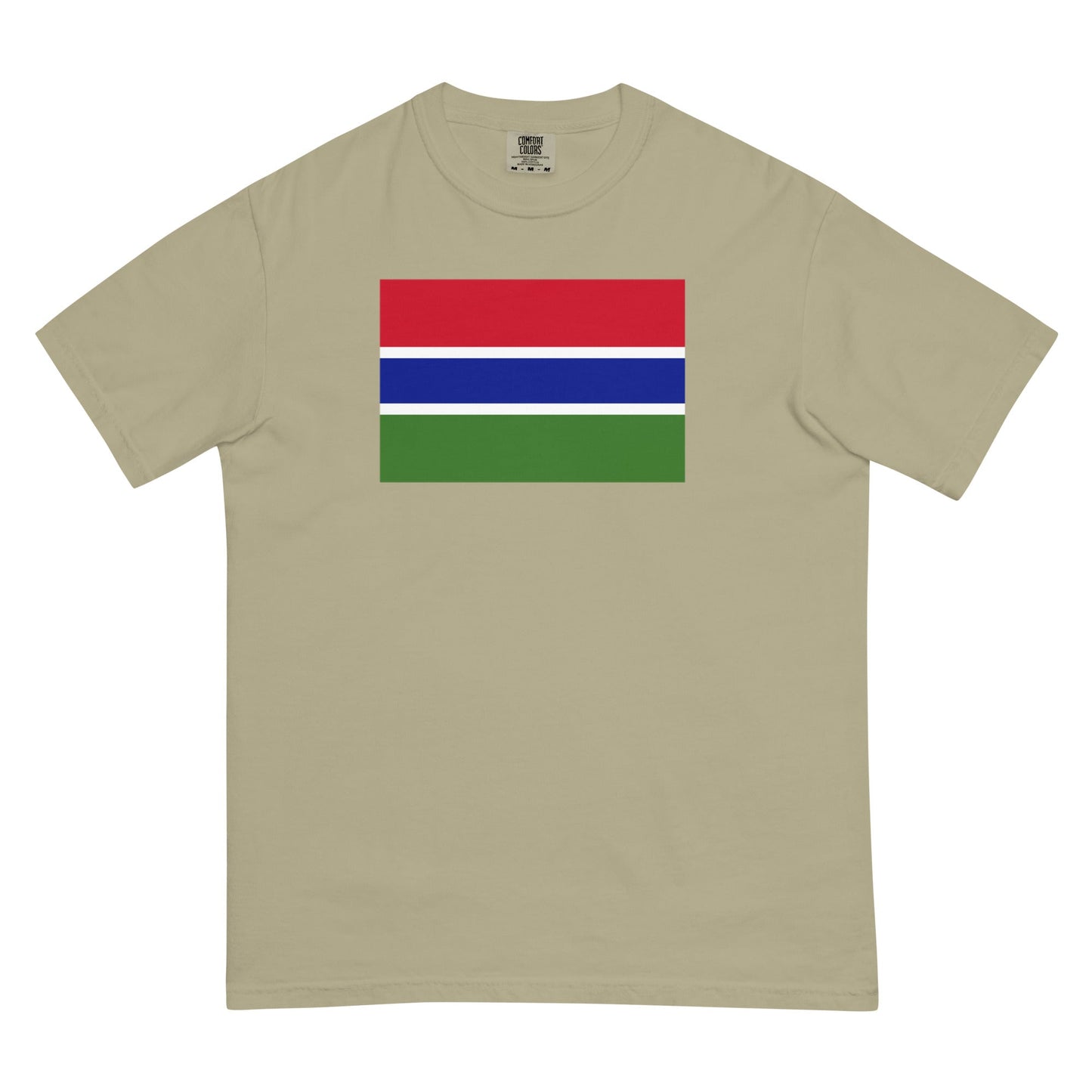 Bold Gambia flag design tee in yam, small