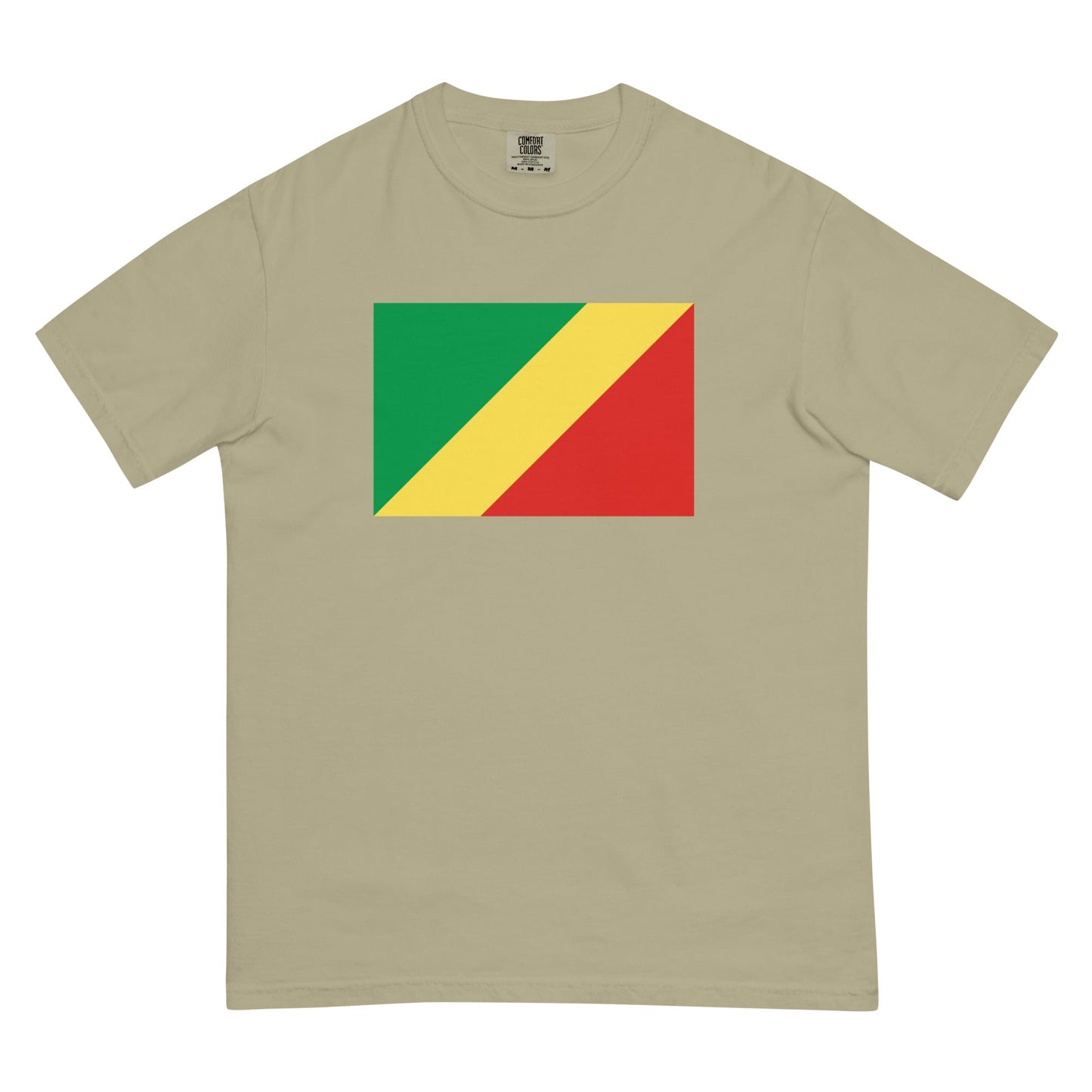 Flag tee representing Congo Congo Brazzaville in blue spruce, large