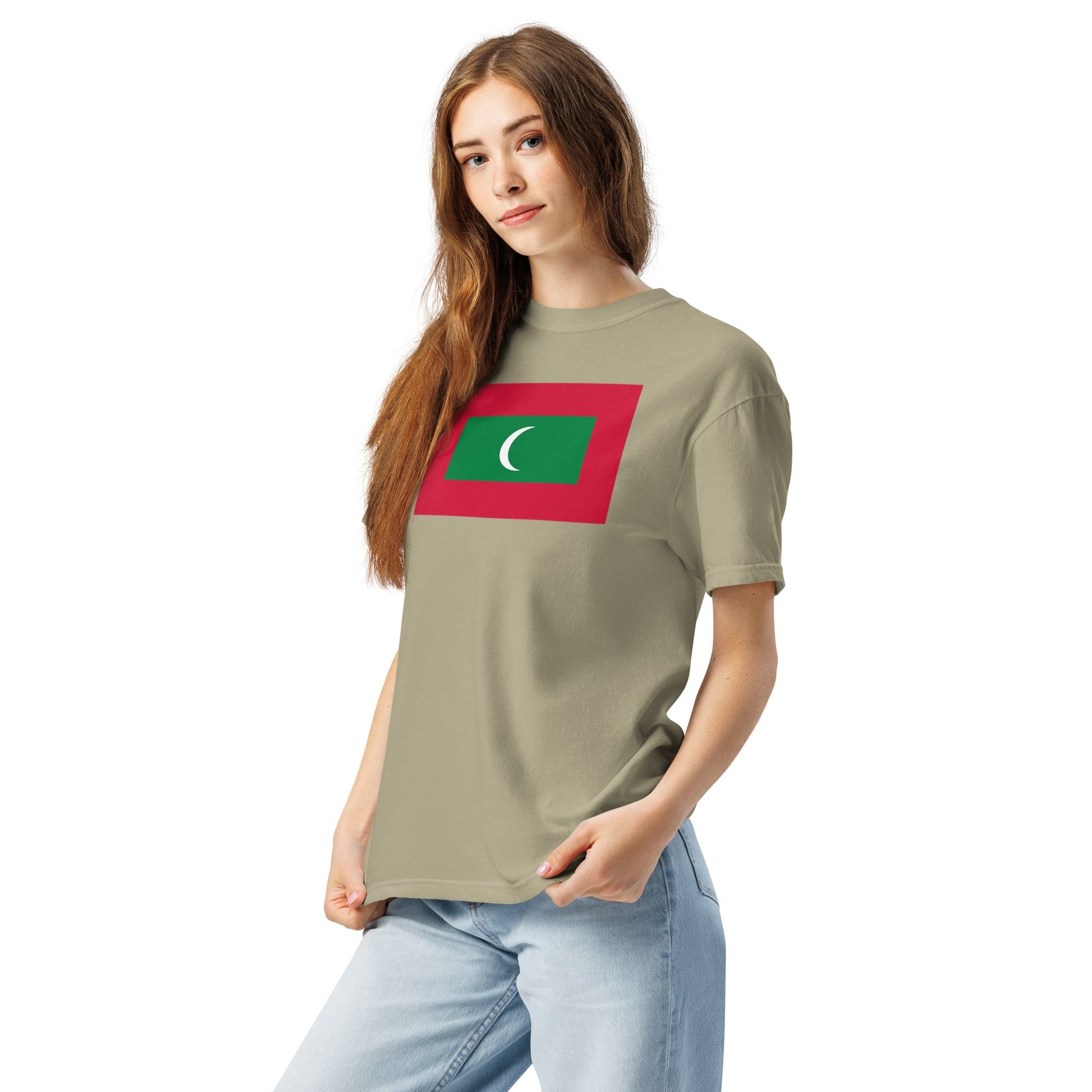 Flag tee representing Maldives in black, 2X large