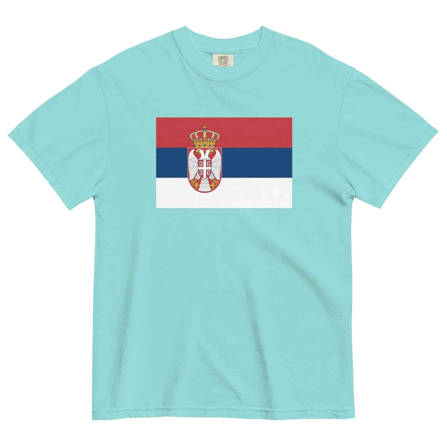 Bold Serbia flag design tee in black, small
