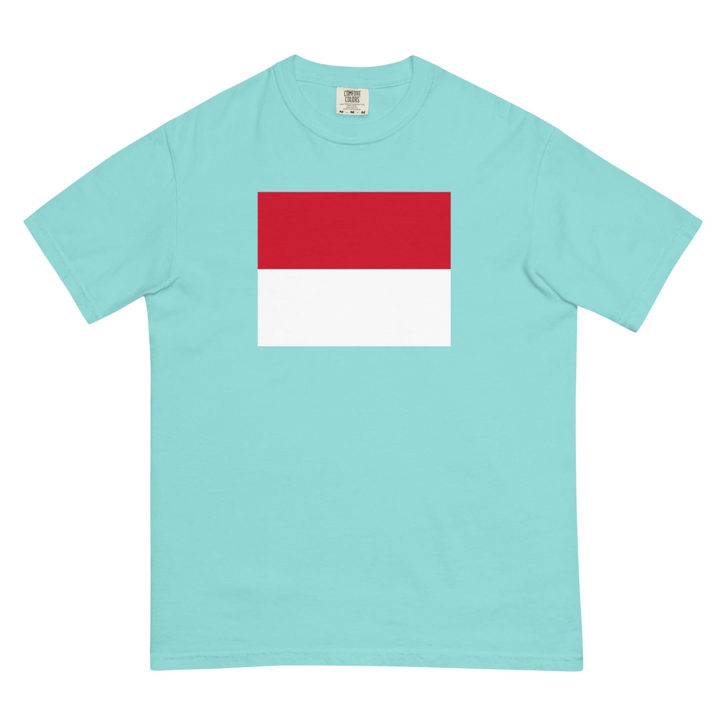 Bold Monaco flag design tee in blue spruce, medium