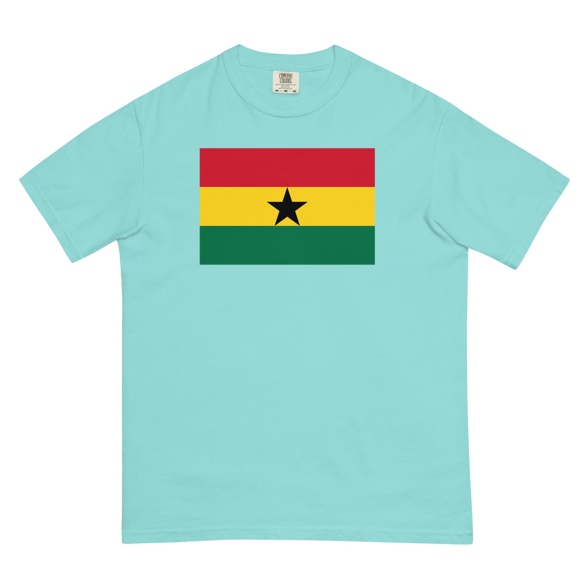 Flat lay of berry Ghana flag tee, 2X large size