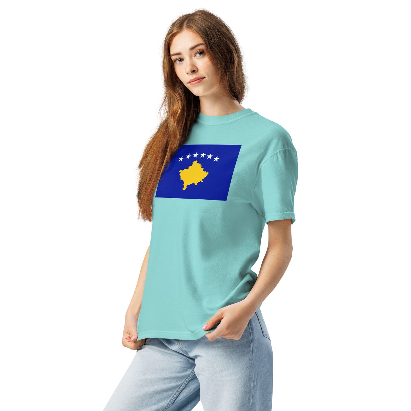Kosovo 1 flag shirt in red, size 3X large