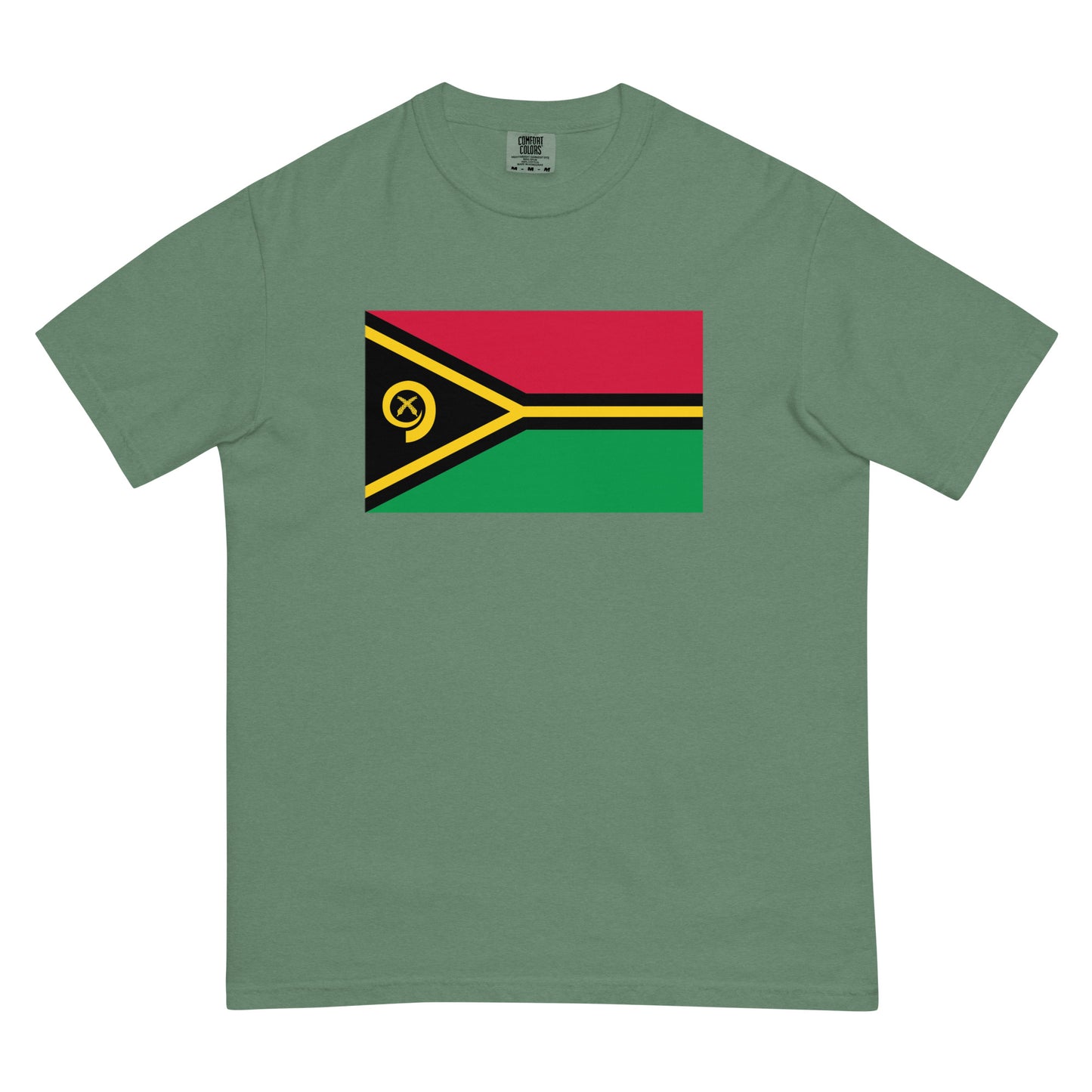 brick shirt with Vanuatu flag design, large