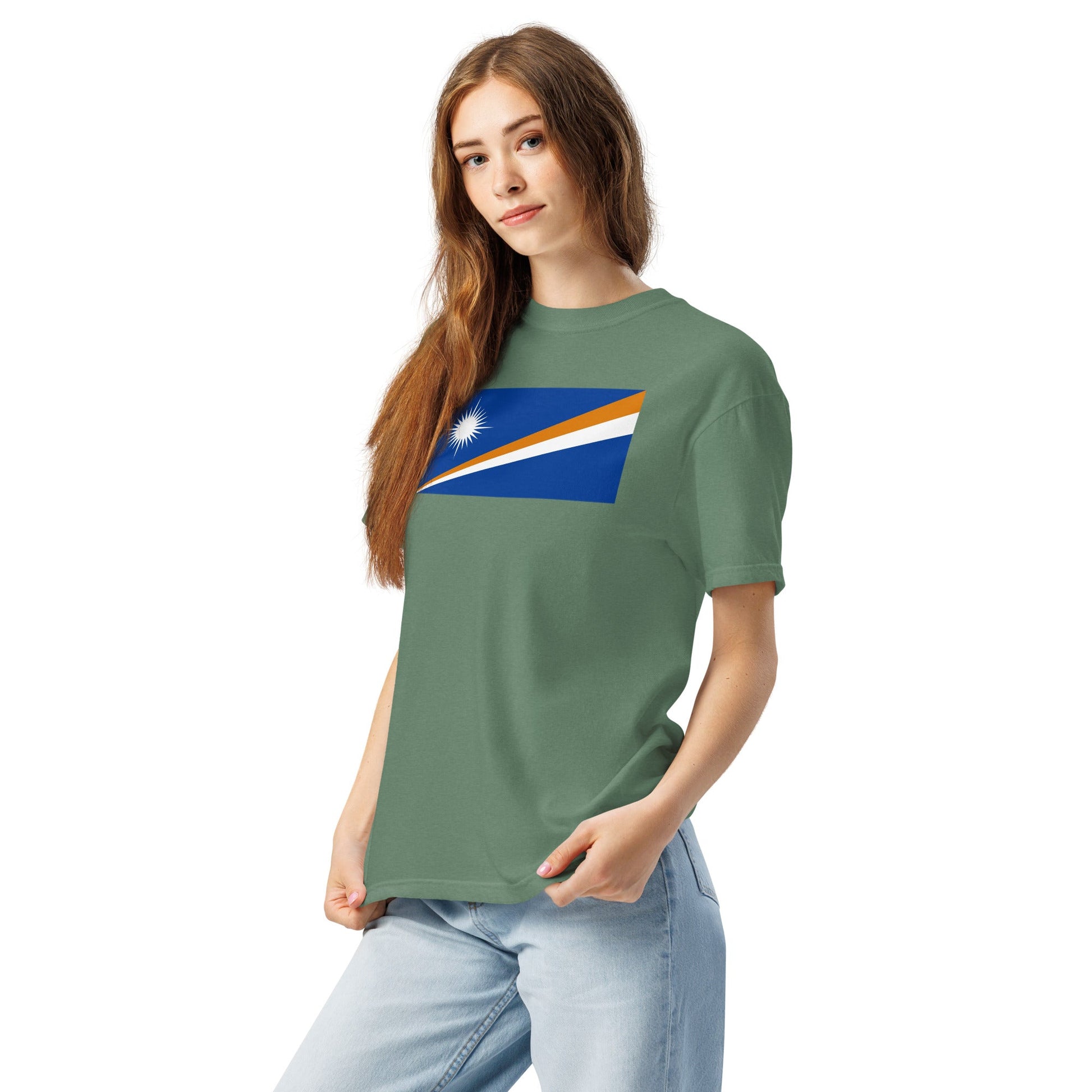 Marshall Islands flag shirt in black, size medium