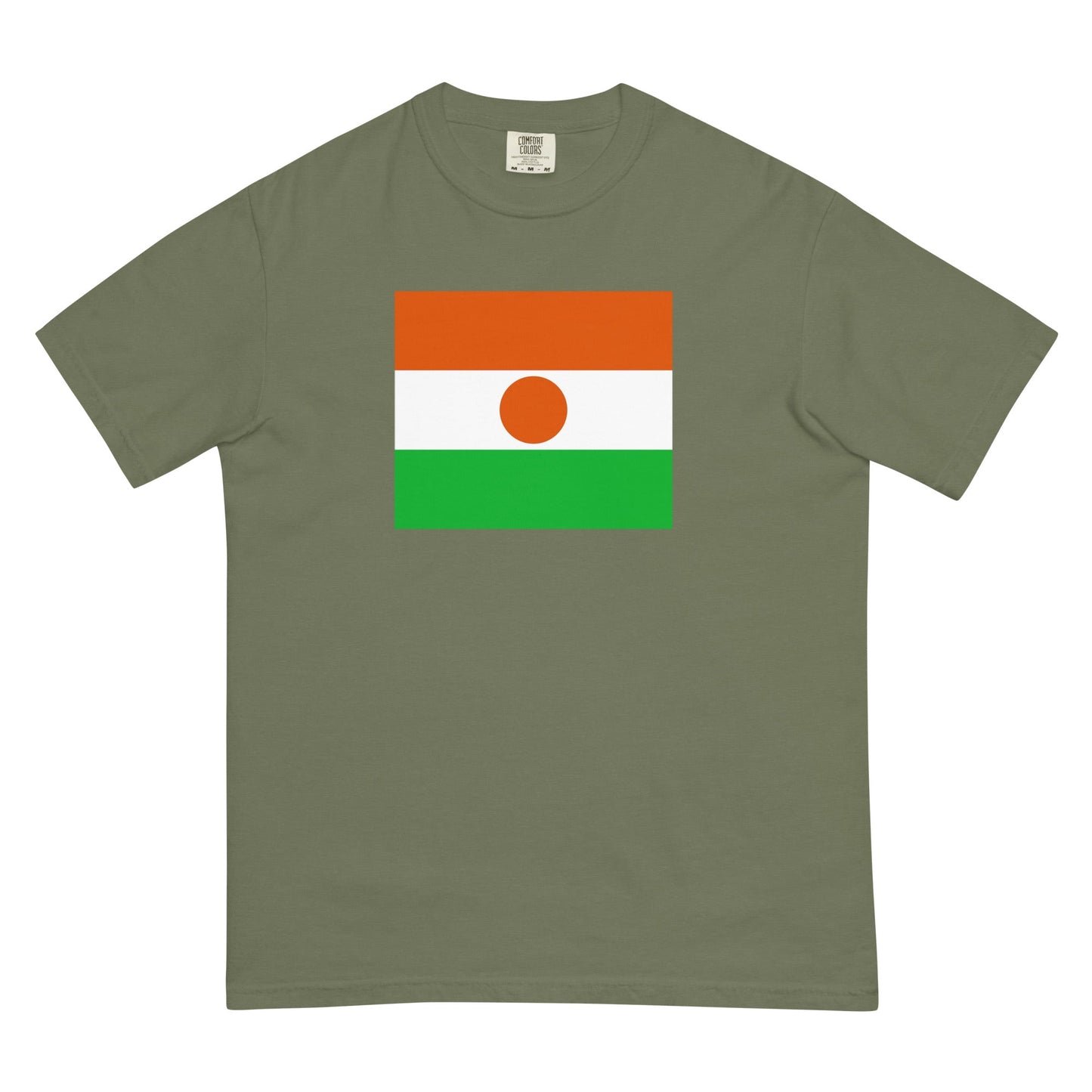 Flat lay of red Niger flag tee, 2X large size