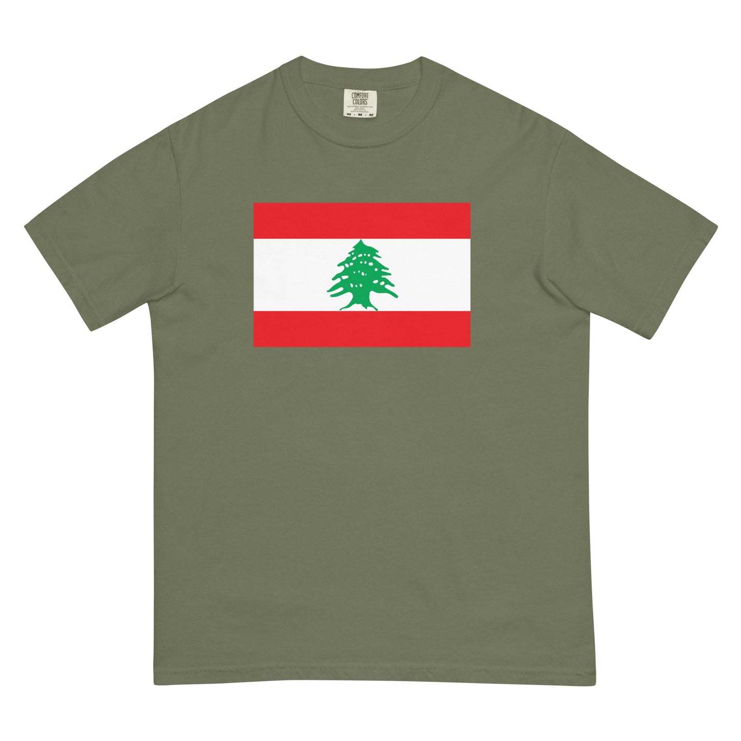 Bold Lebanon flag design tee in black, small