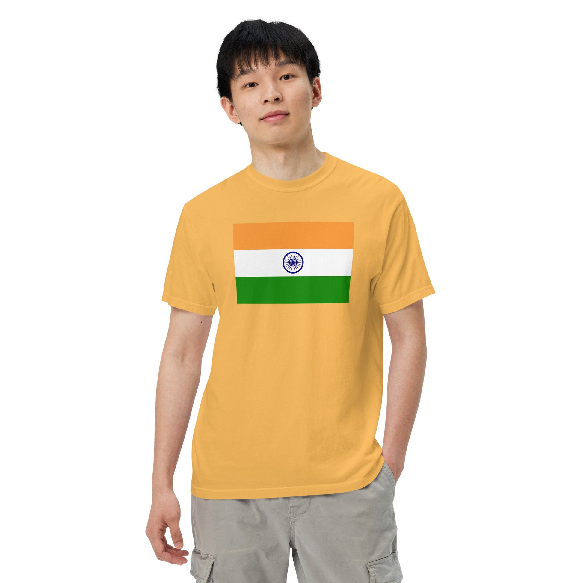 true navy shirt with India flag design, extra large