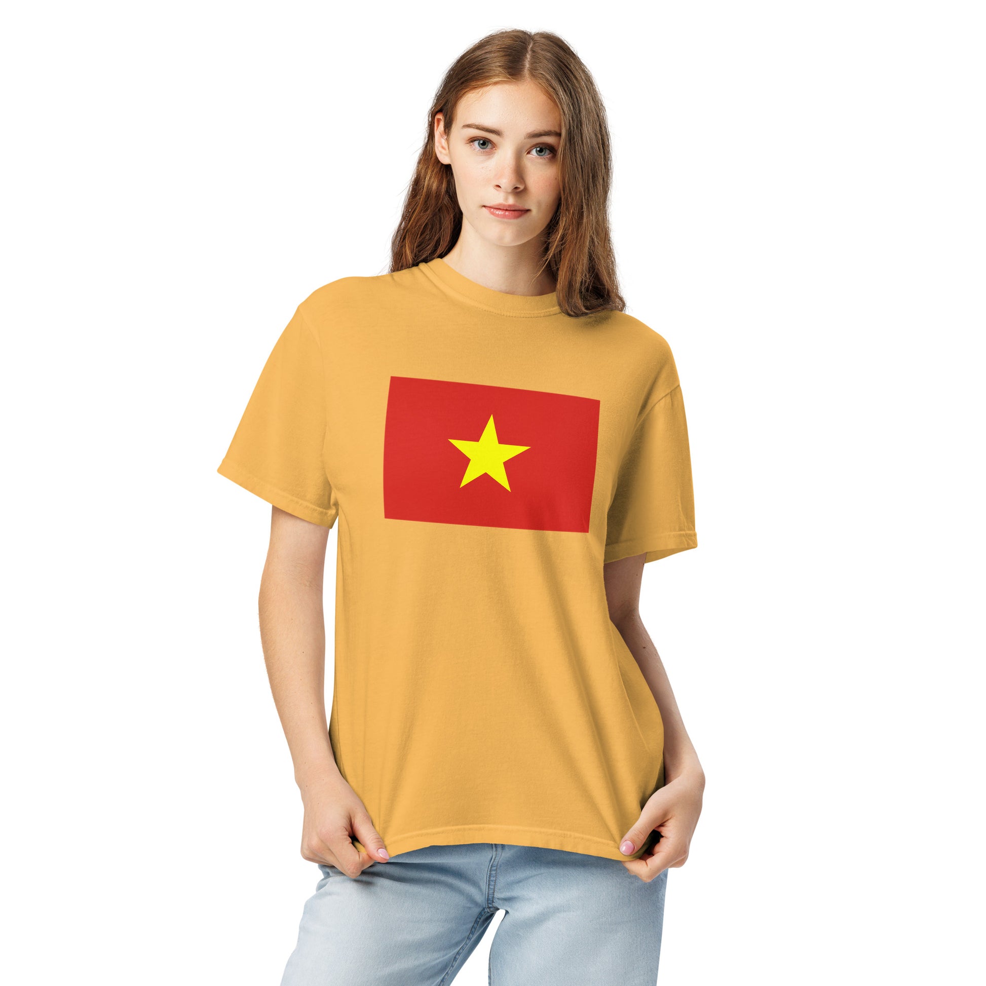 true navy shirt with Vietnam flag design, 4X large