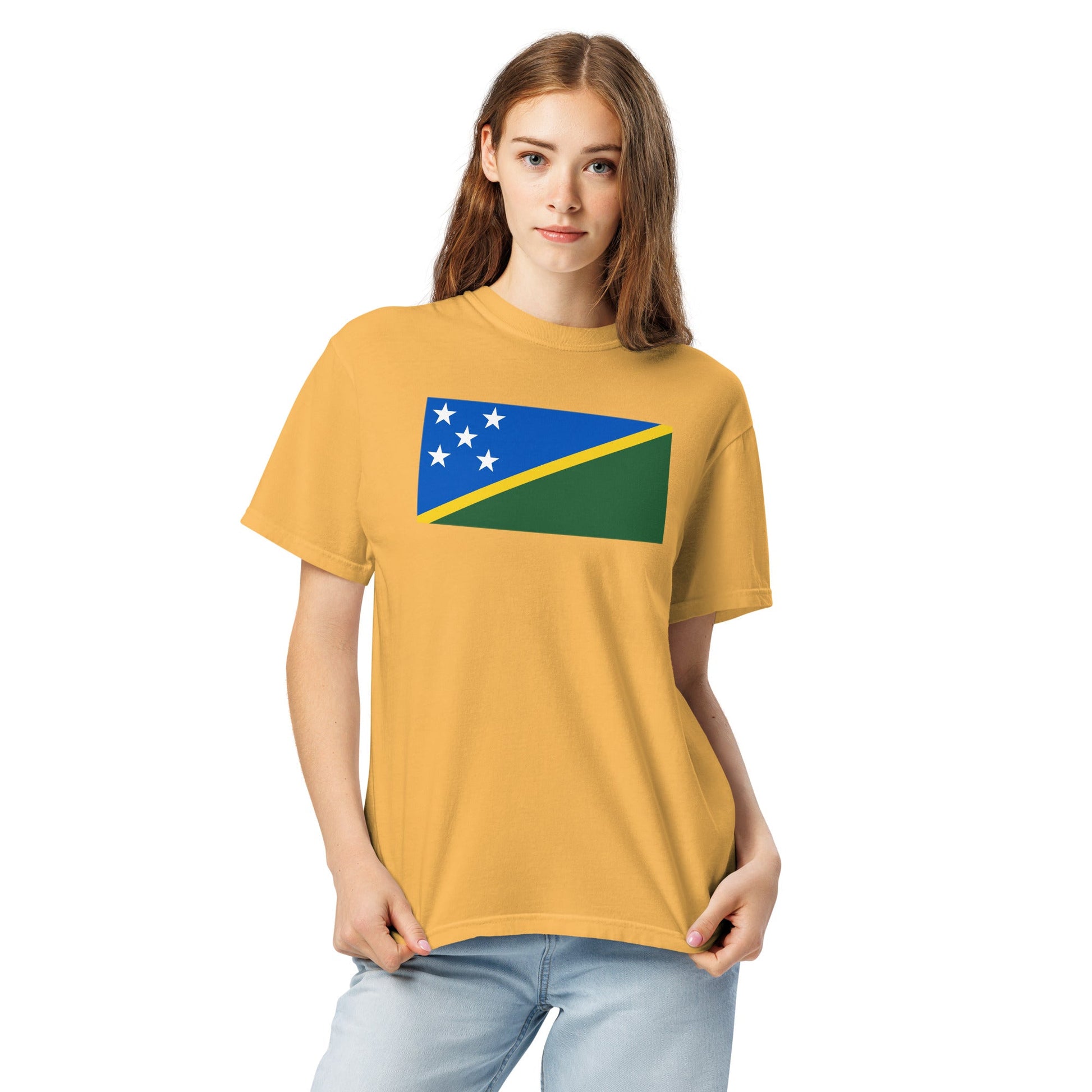 Solomon Islands flag shirt in black, size large