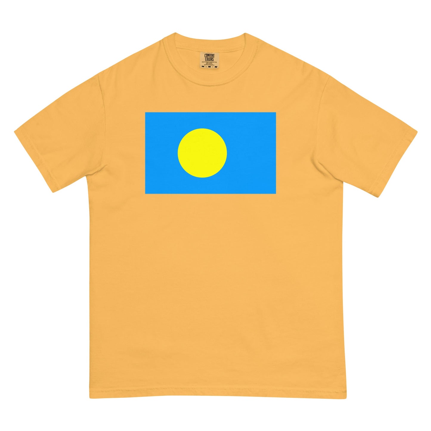 Flat lay of red Palau flag tee, 4X large size