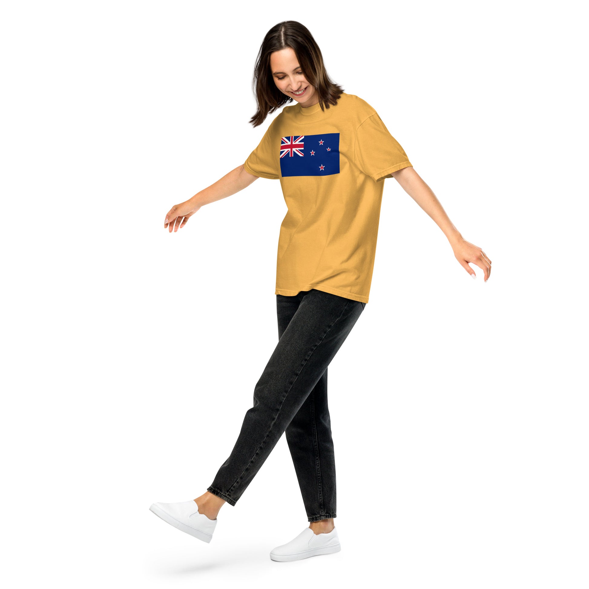 Flat lay of black Nicaragua 1 flag tee, 4X large size