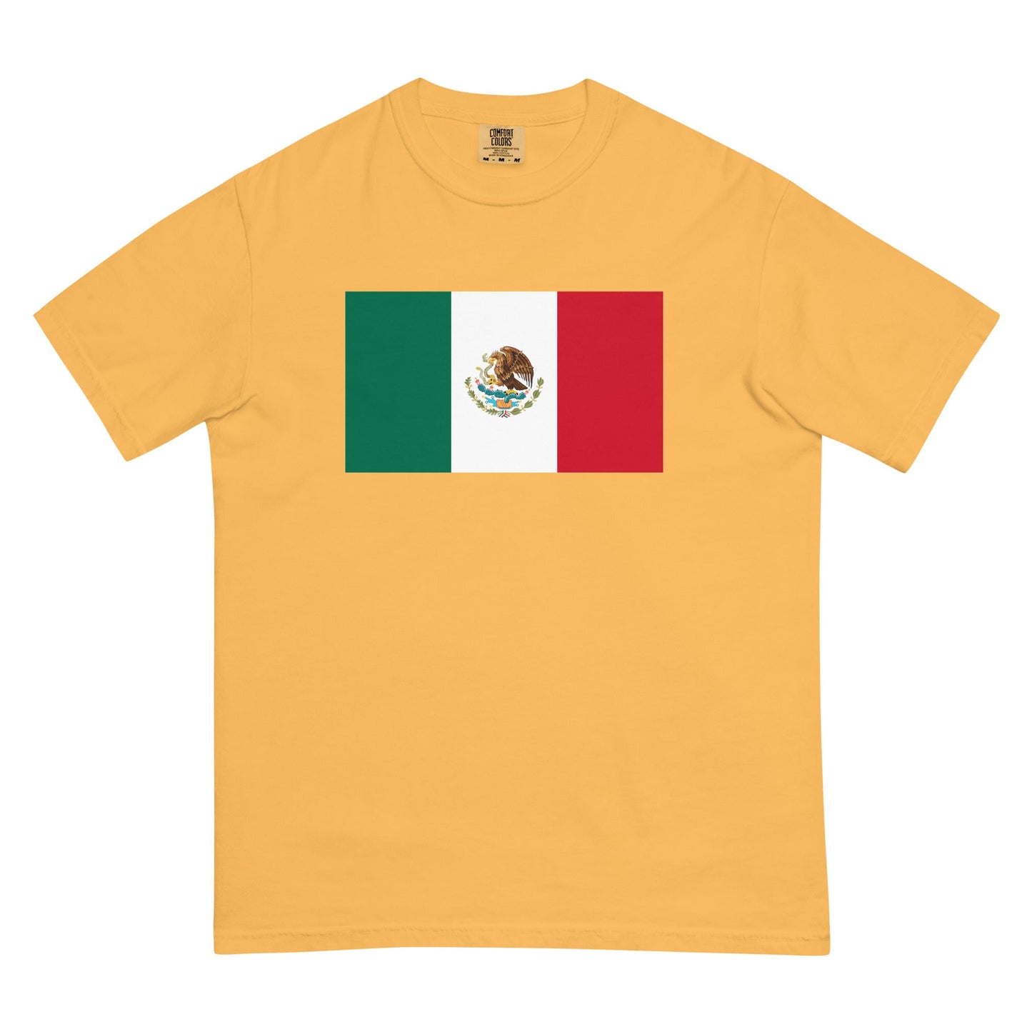 Stylish Mexico 1 flag t-shirt laid flat, small, grape