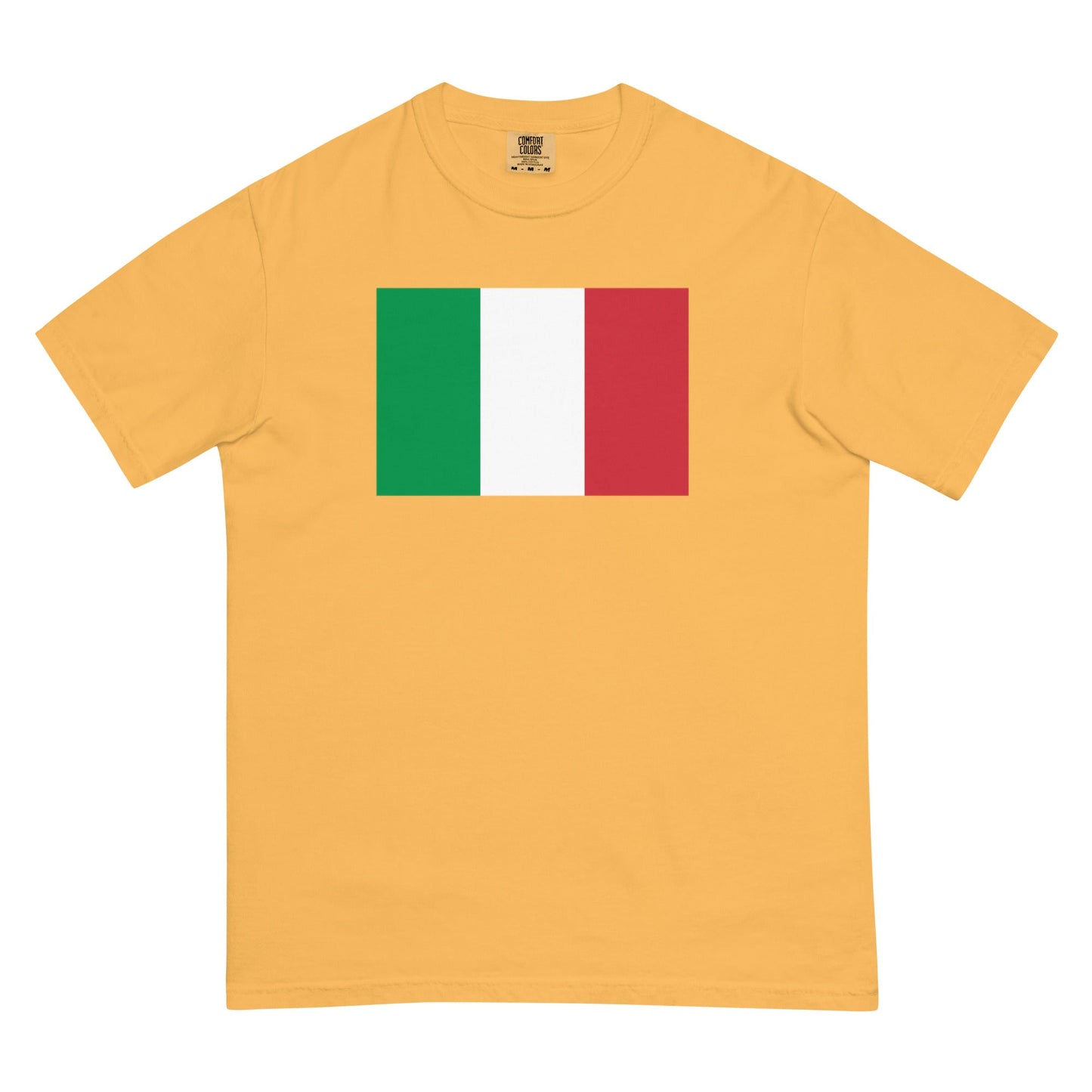 Bold Italy flag design tee in espresso, medium