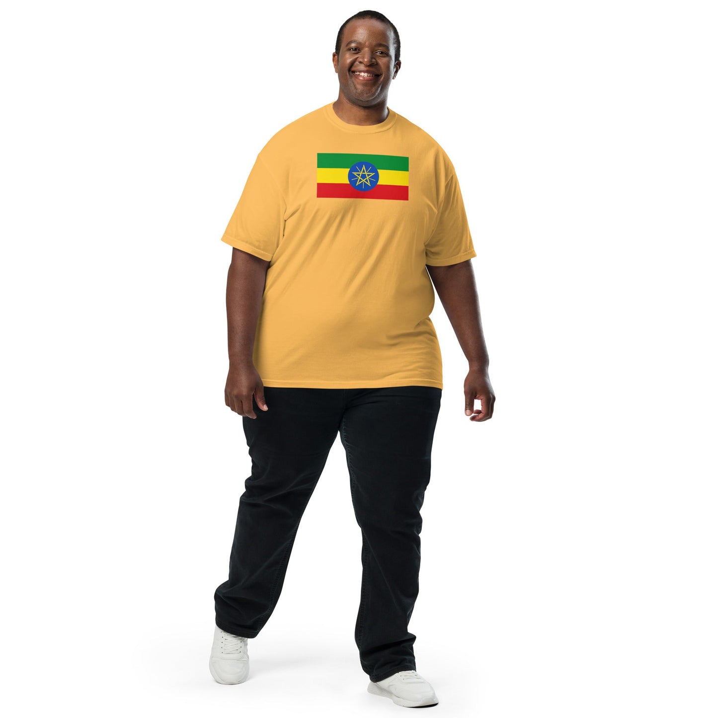 Flag tee representing Ethiopia in true navy, extra large
