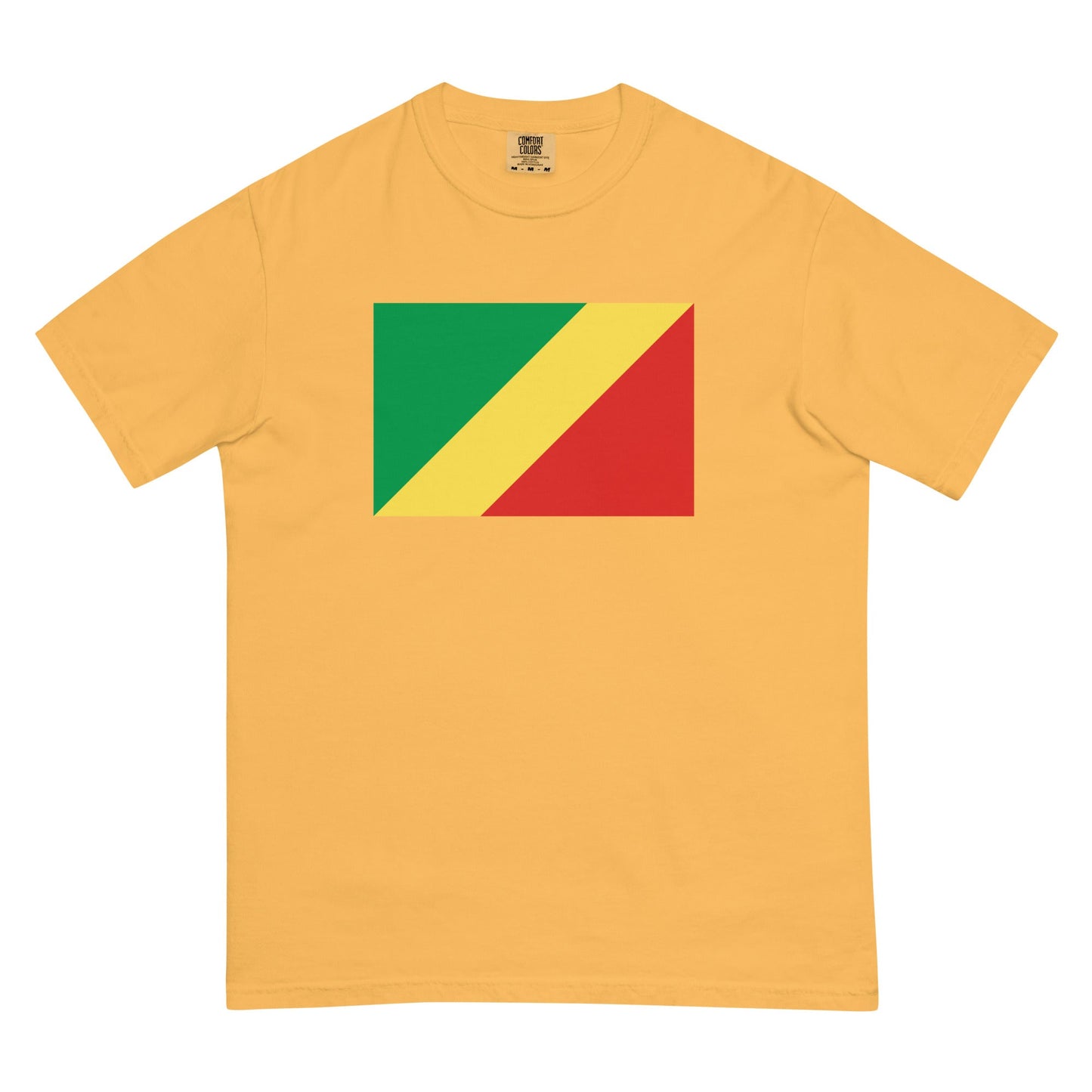 Flat lay of berry Congo Congo Brazzaville flag tee, 2X large size
