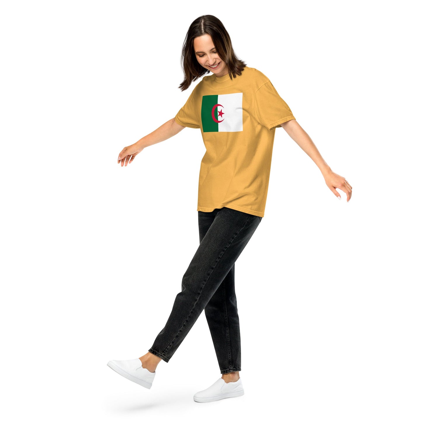 Algeria pride shirt in true navy – unisex, large