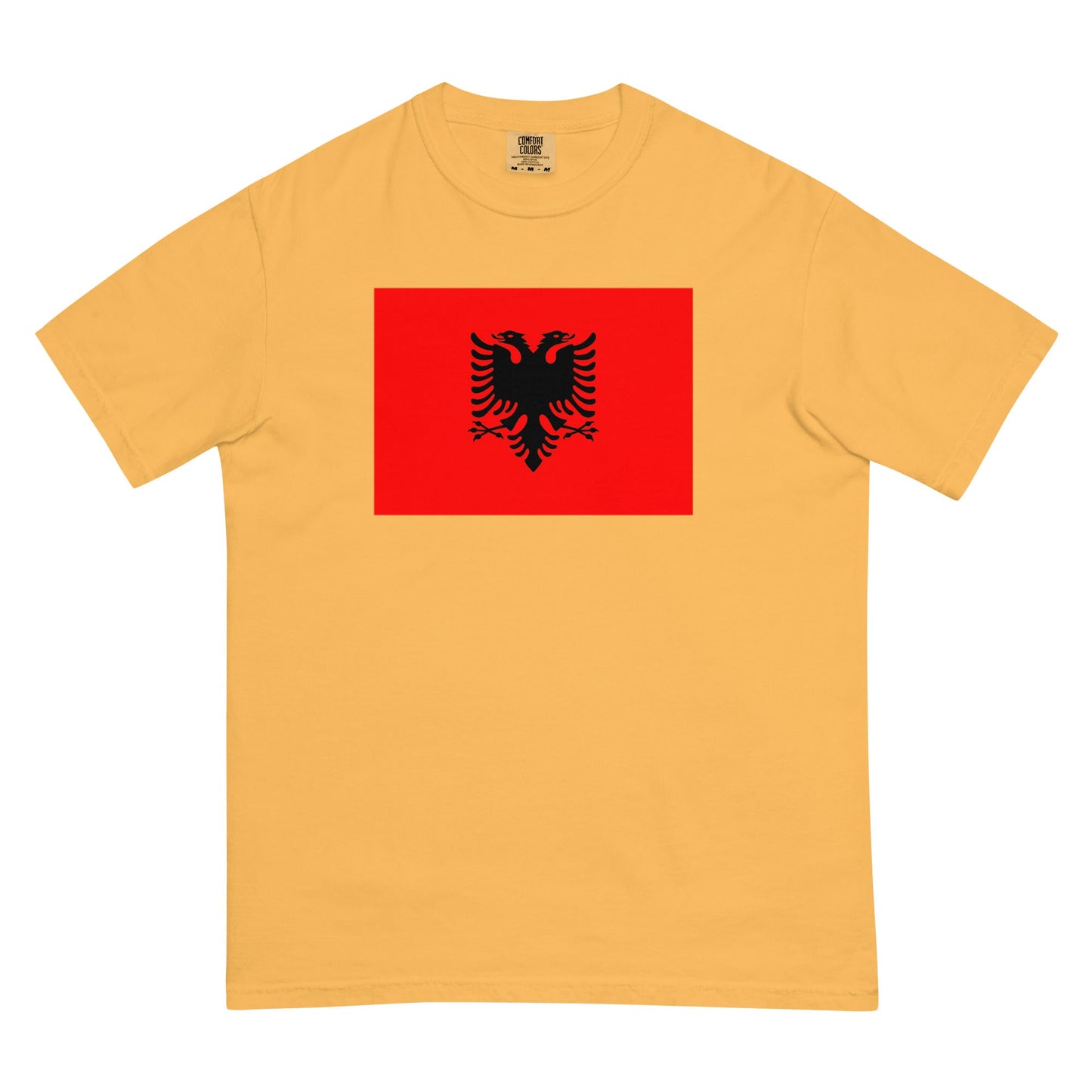 Bold Albania flag design tee in espresso, small