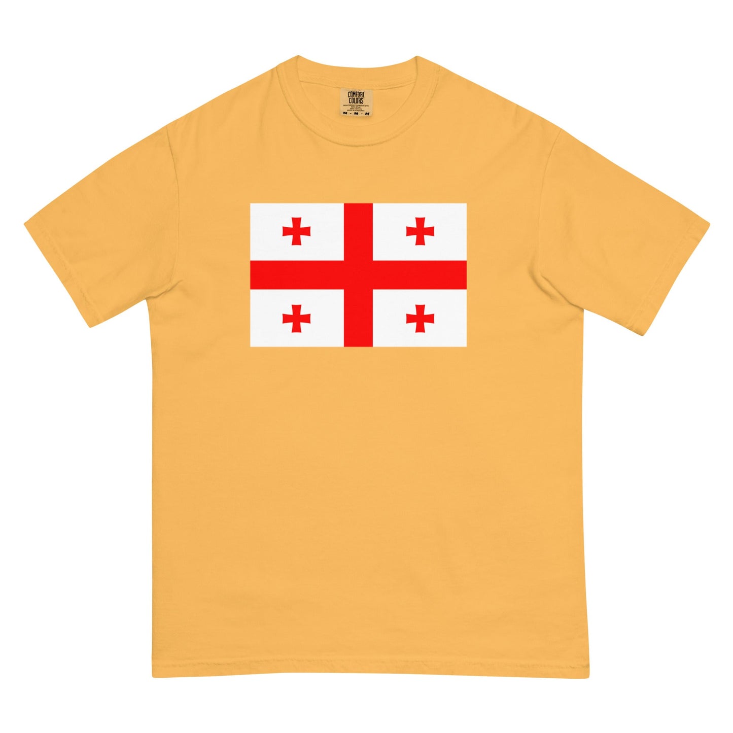 Flat lay of flo blue Georgia flag tee, medium size