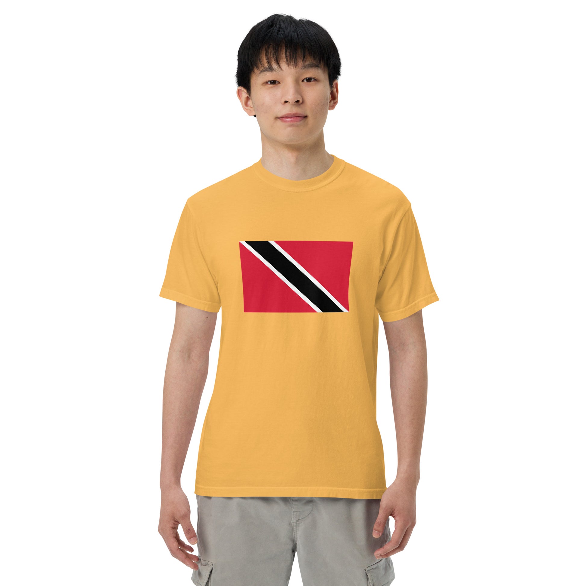 flo blue shirt with Trinidad flag design, large
