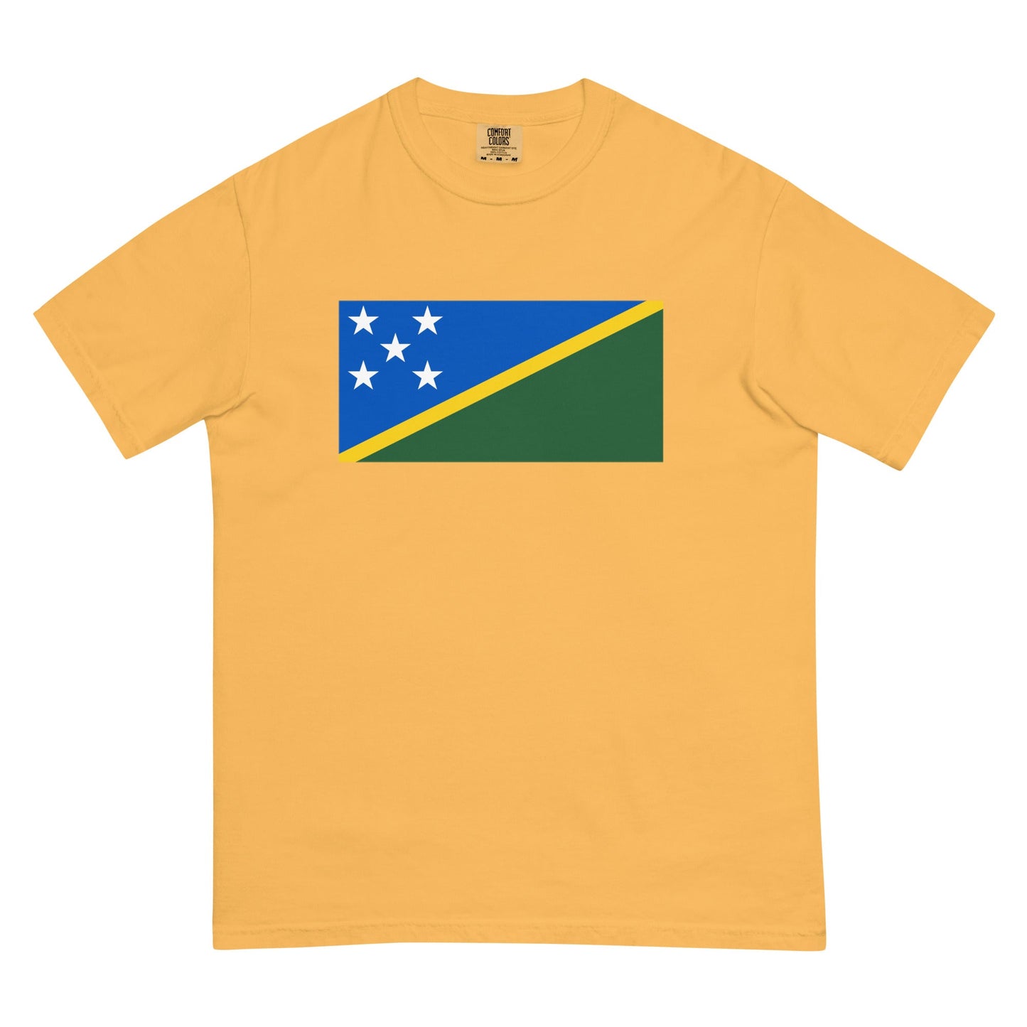 Bold Solomon Islands flag design tee in blue jean, small