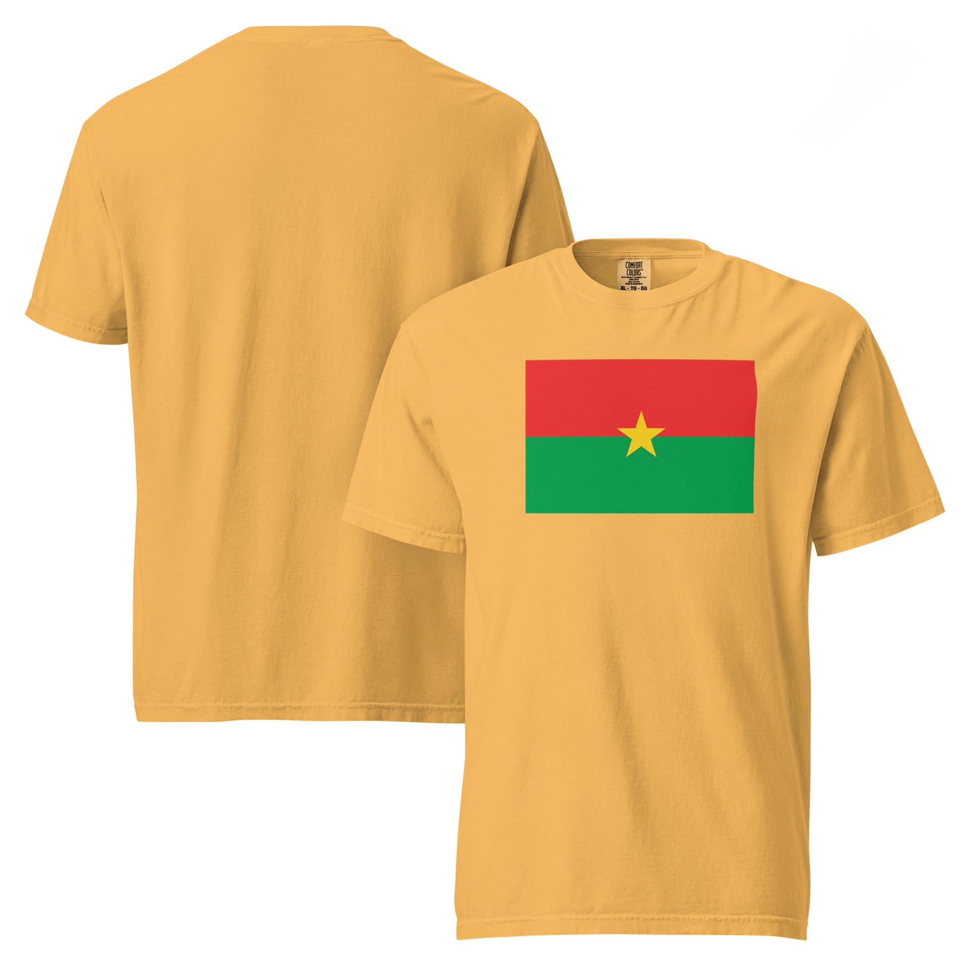 Bold Burkina Faso flag design tee in grape, extra large