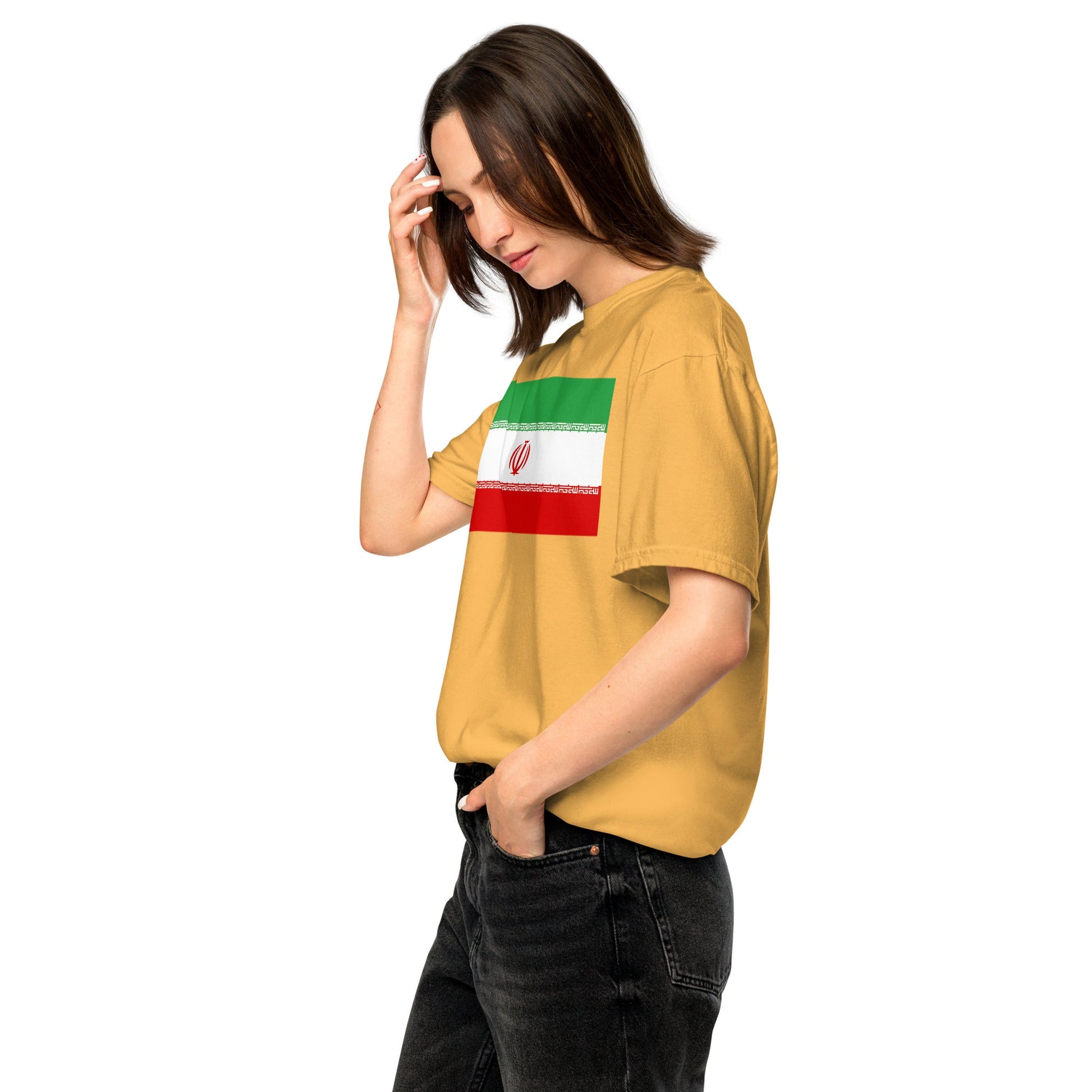 Flag tee representing Iran in true navy, 4X large