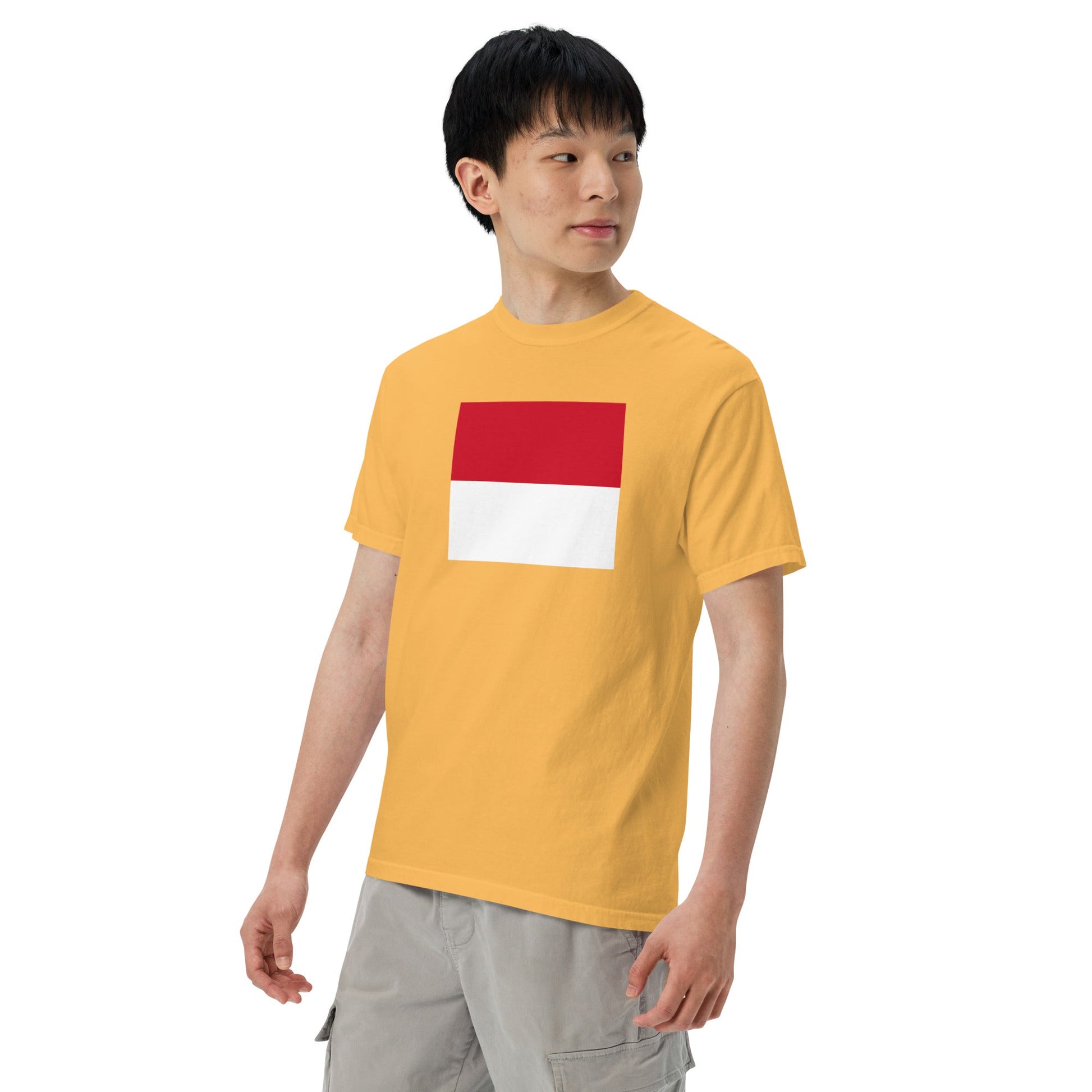 Bold Monaco flag design tee in true navy, medium