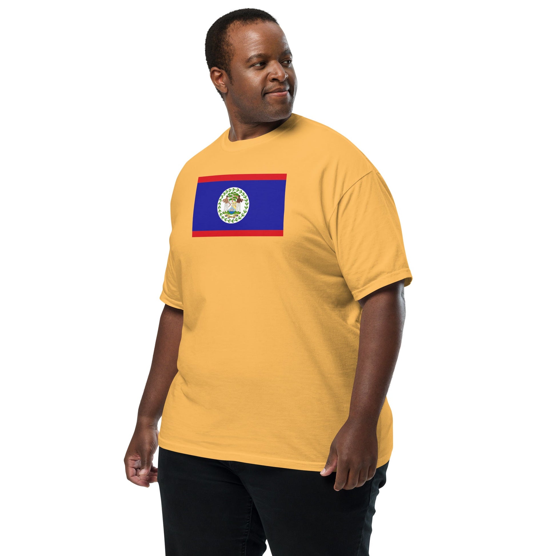 Belize flag shirt in grape, size large
