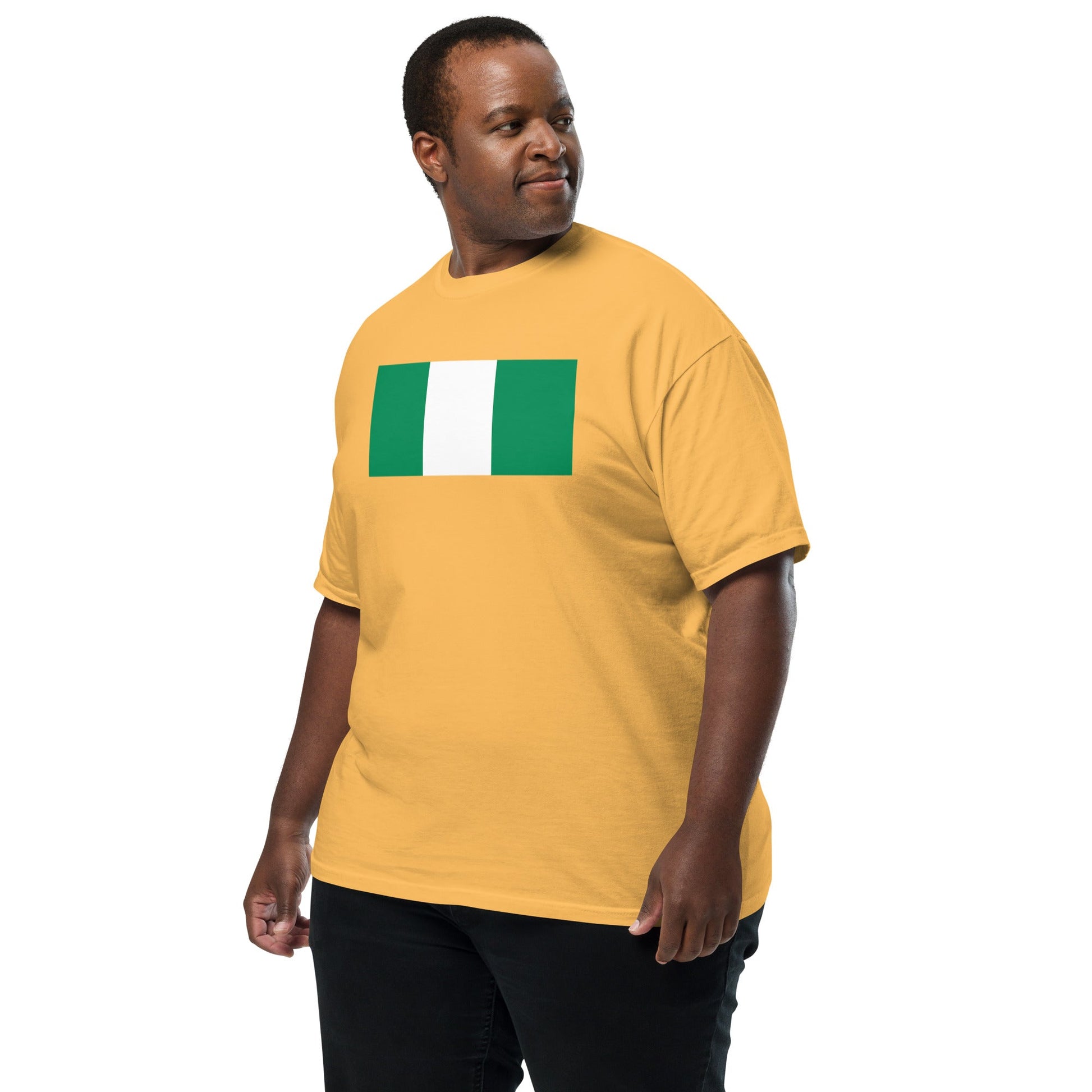 Bold Nigeria flag design tee in brick, extra large