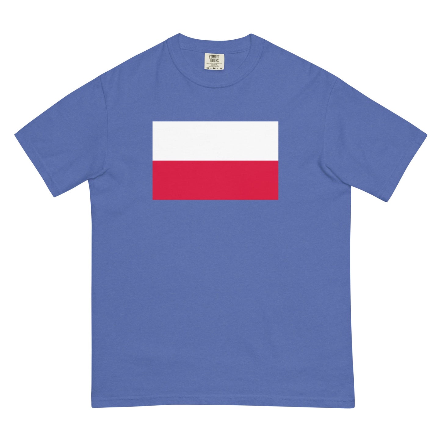 true navy shirt with Poland flag design, medium