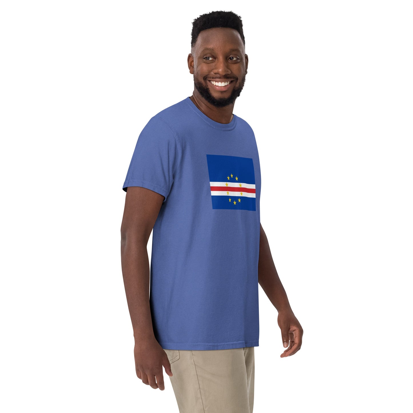 Flag tee representing Cape Verde in black, 3X large