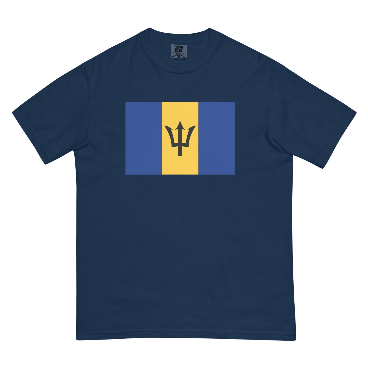 hemp shirt with Barbados flag design, 2X large